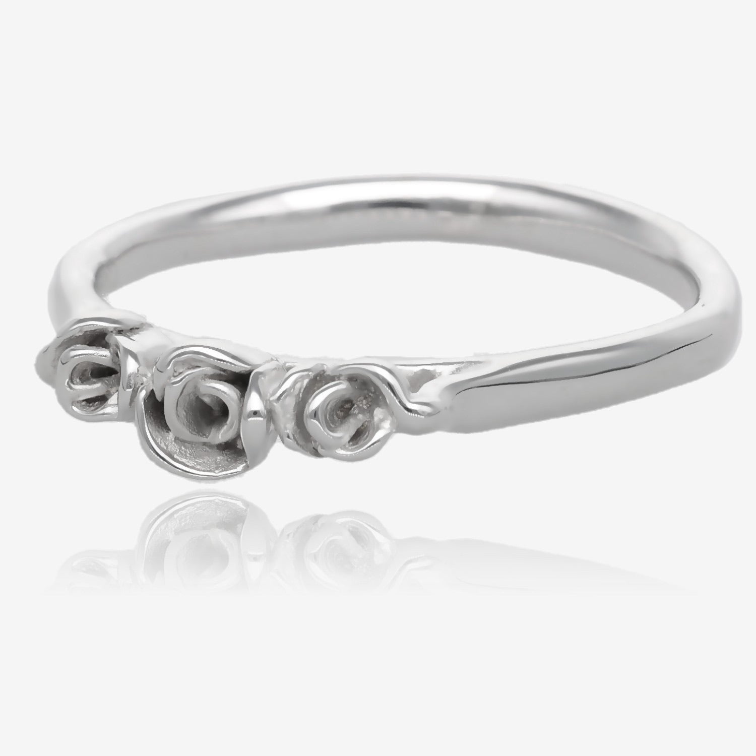 Silver Ring, Three Dainty Roses
