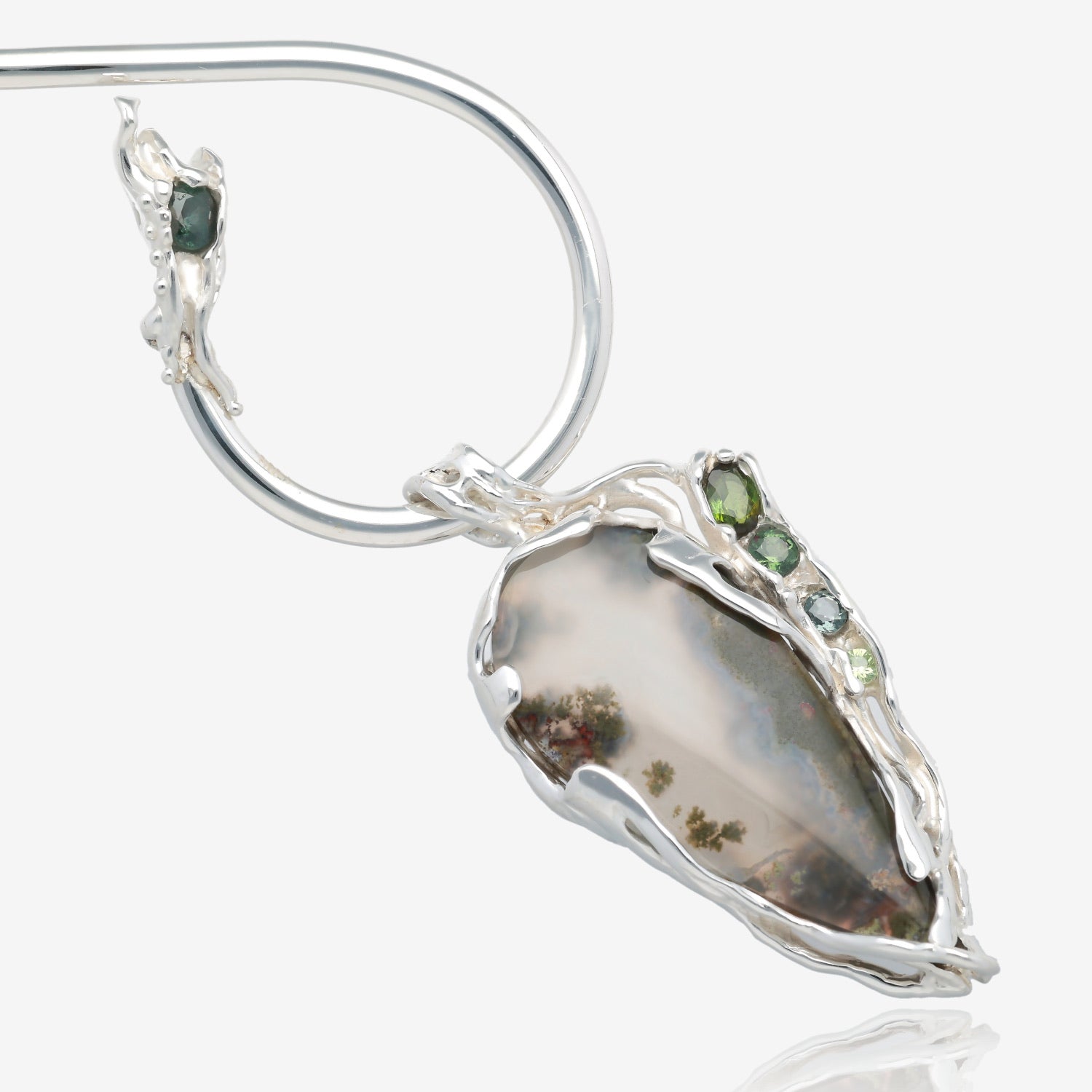 Wander Moss Agate and Tourmaline Necklace