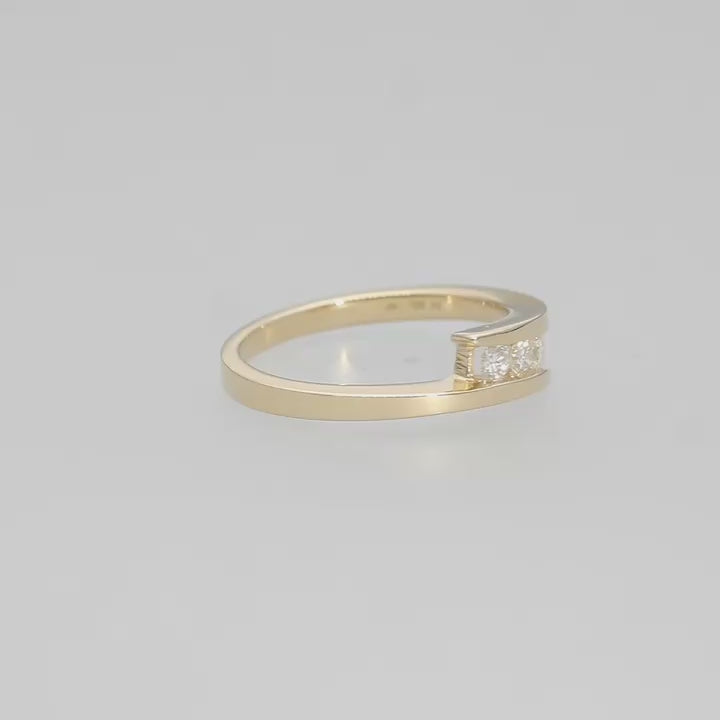 Sleek Three Stone Diamond Bypass Ring 1ct