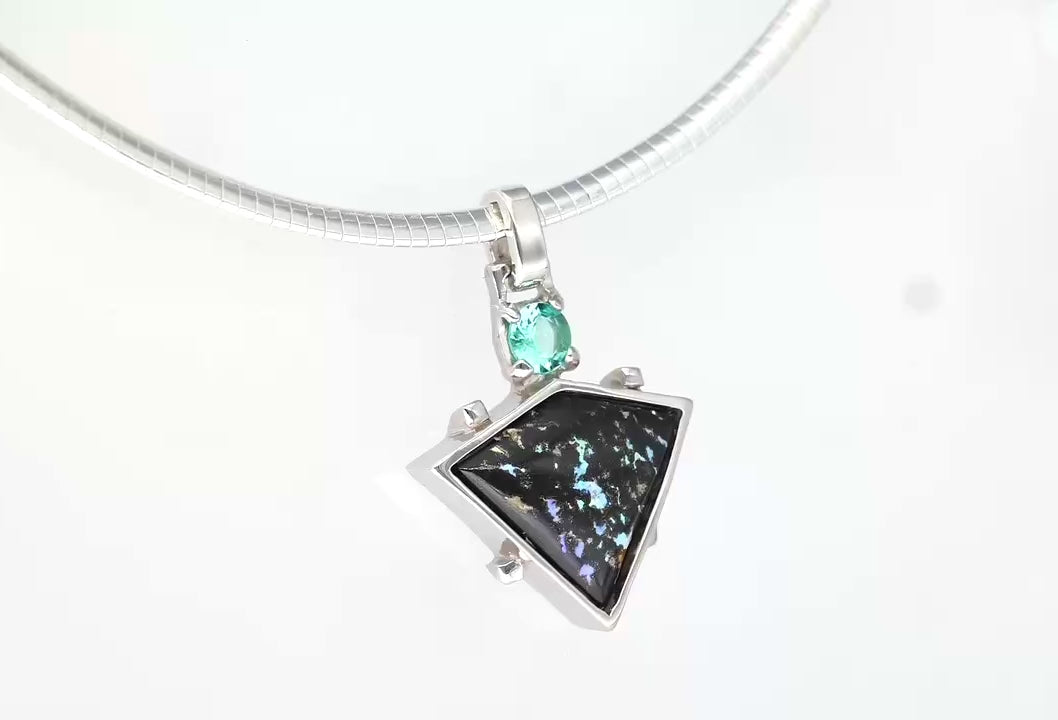 Huntress Leopard Opal and Beryl Pendant