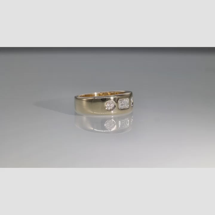 Minimalist Diamond Studded Flat Cigar Band