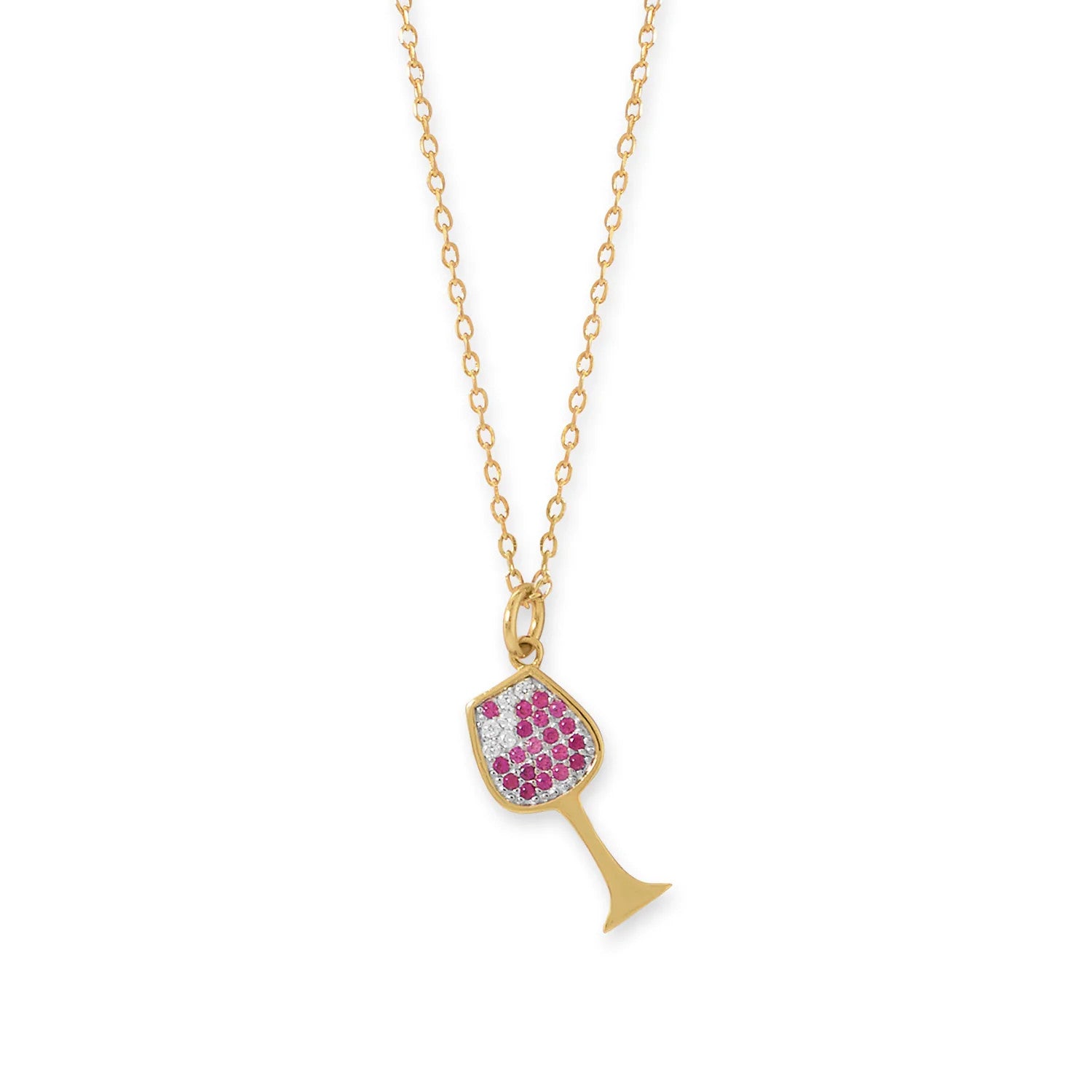 Sip Sip Hooray Gold Plated Wine Glass Necklace