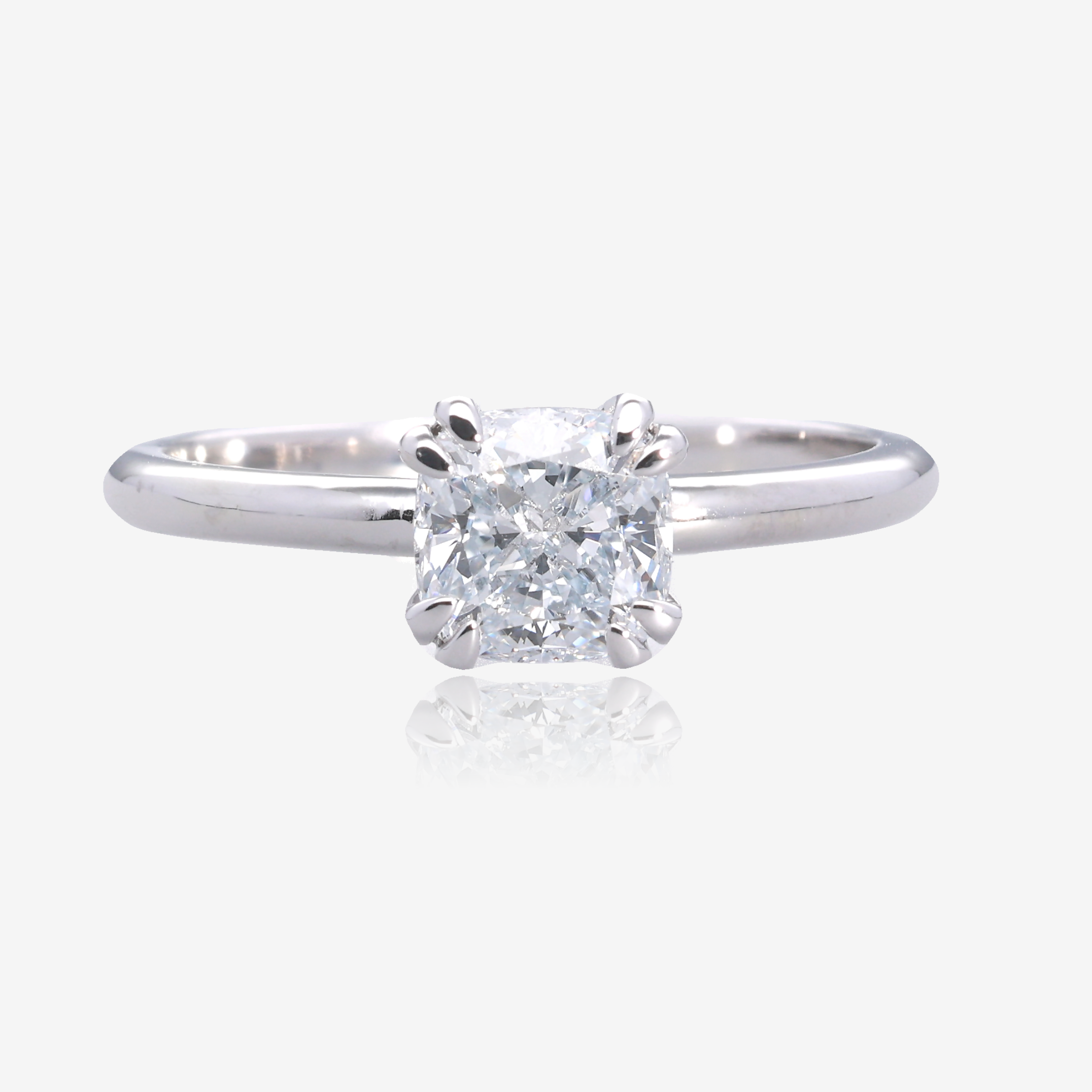 1.13ct Cushion Cut Lab Grown Diamond Solitaire in 14K White Gold