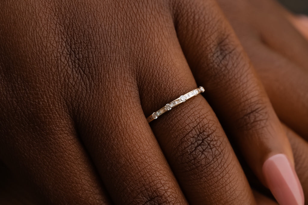 Flashing Lights Diamond Baguette Band