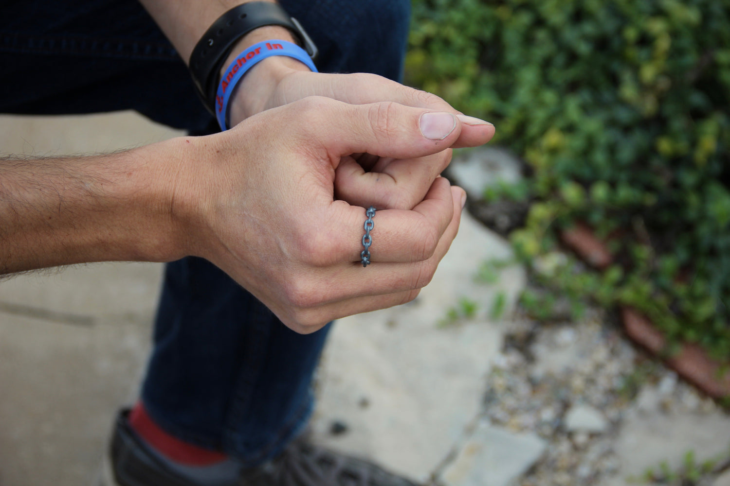 Silver Ring, Chain Link Band