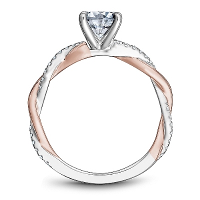 Noam Carver Diamond Accented Cathedral Semi-mount Bridal