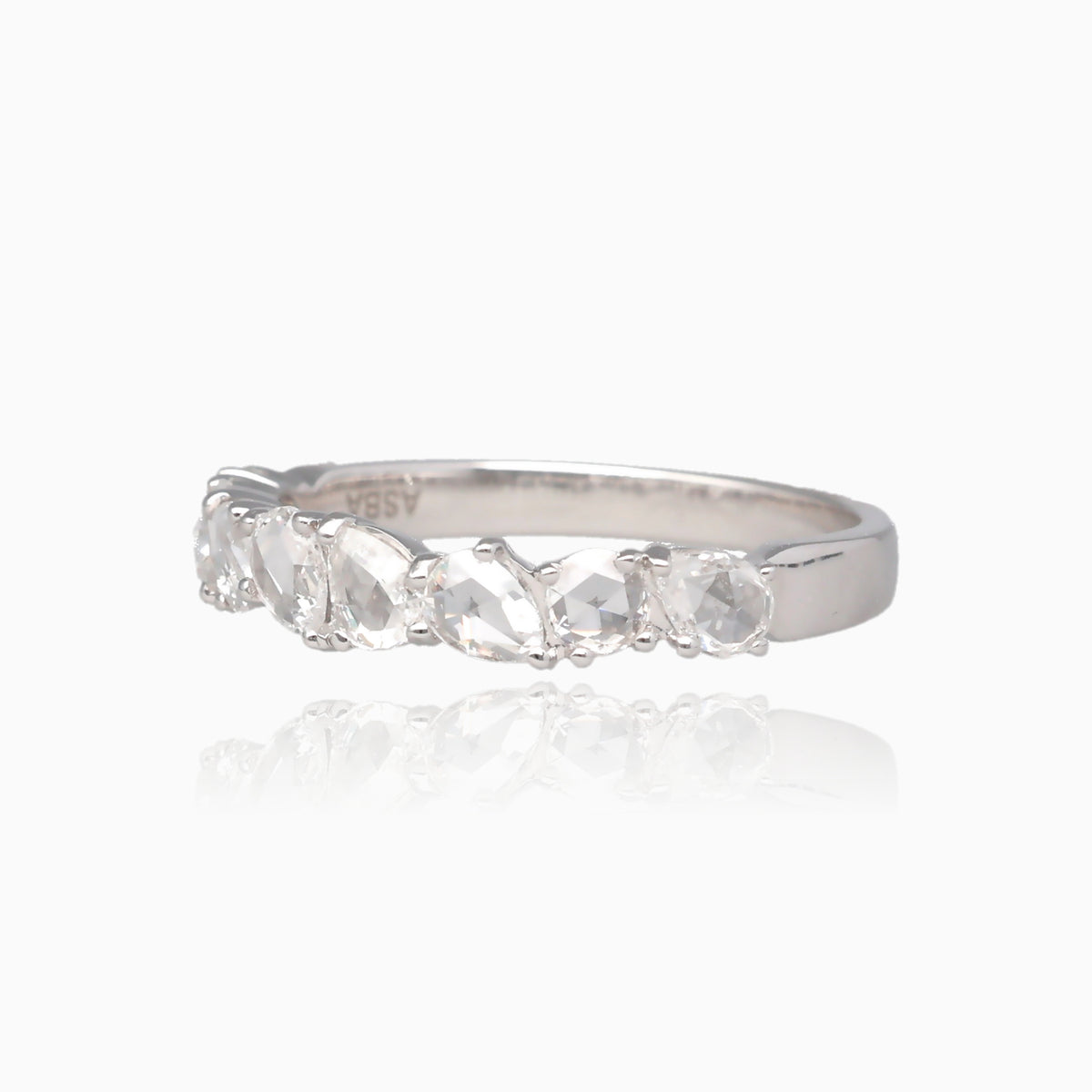 0.66ct TDW Rose Cut Dia 14K White Gold Ring