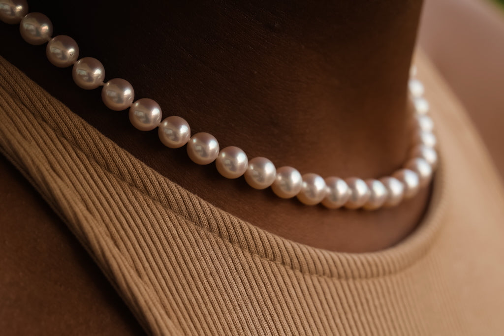 Creamy Rosé Akoya 7mm Pearl Strand