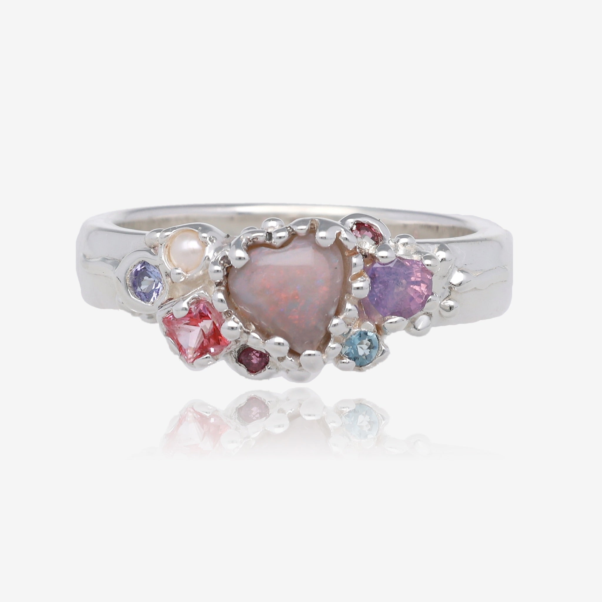 Bubble Bath Pastel Opal Cluster Ring
