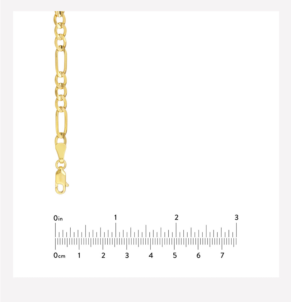 Men’s Concave Figaro Chain 22” 10K Yellow Gold