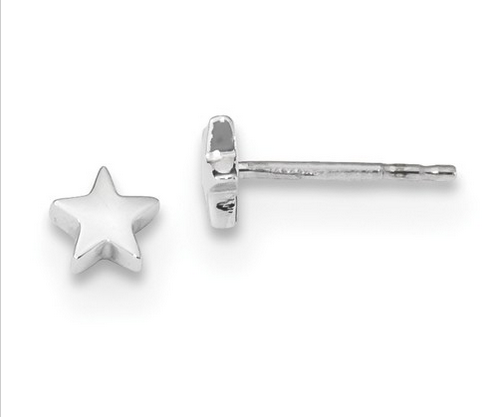 14k White Gold Polished Star Post Earrings