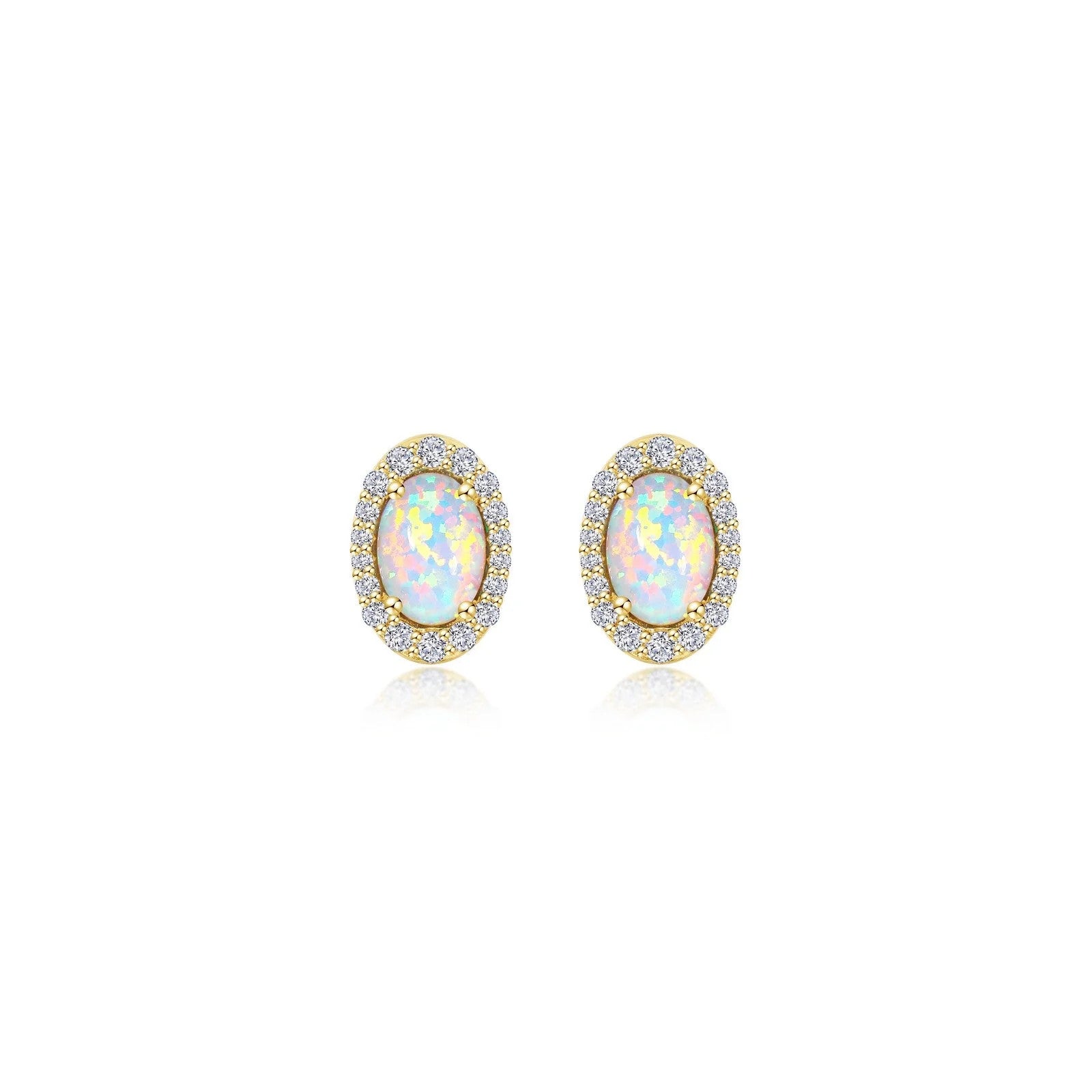 Vintage Elegance Opal Halo Earrings