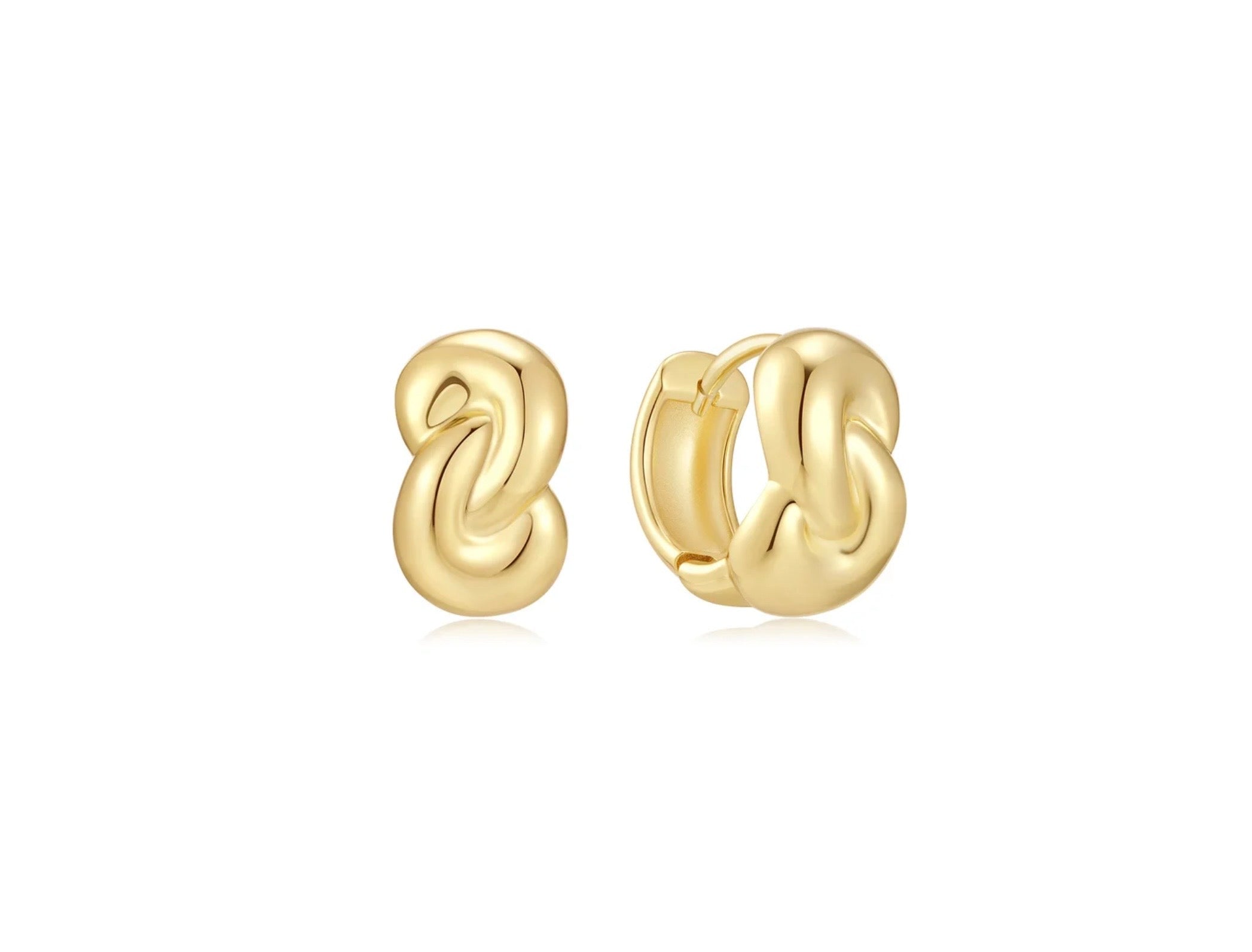 Yellow Rope Twist Huggie Hoop Earrings