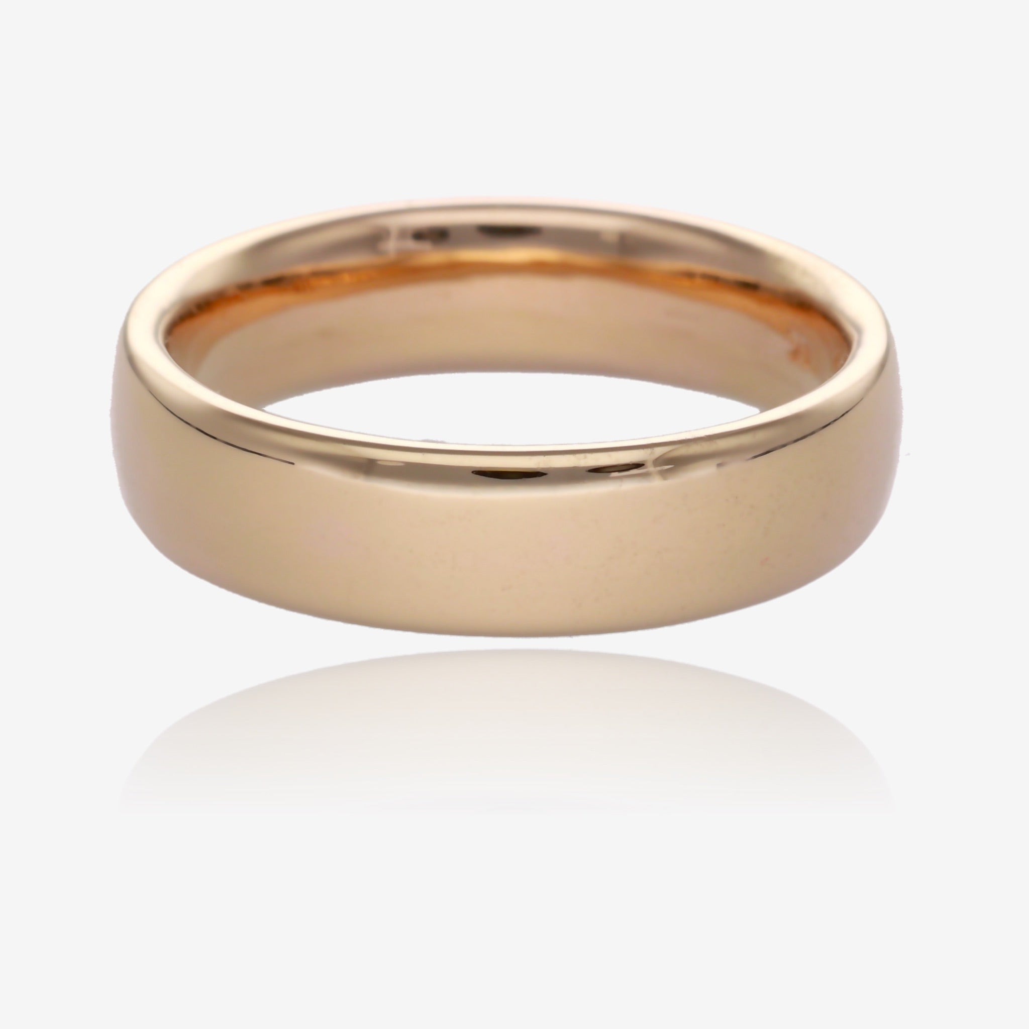 14K Yellow Gold Band Half Dome High Polish
