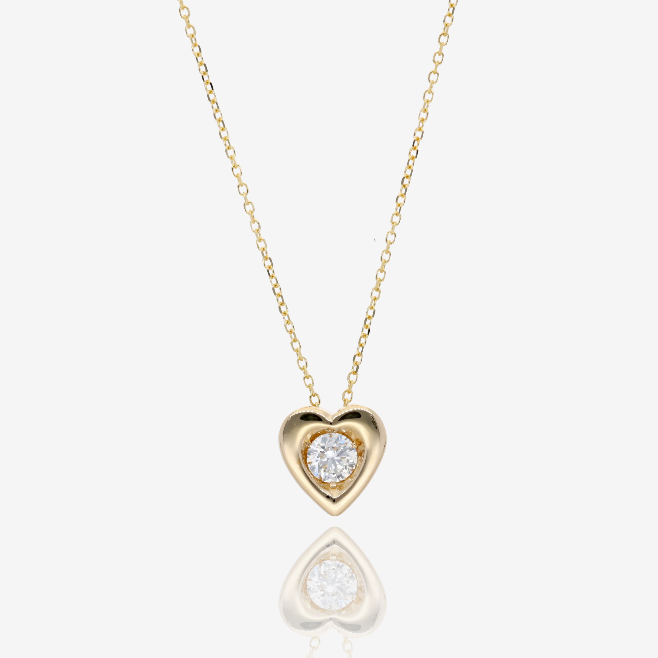 Heart of Gold Diamond Necklace in 14K Yellow Gold