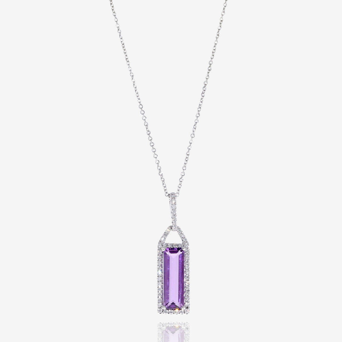 Amethyst Royal Halo Necklace