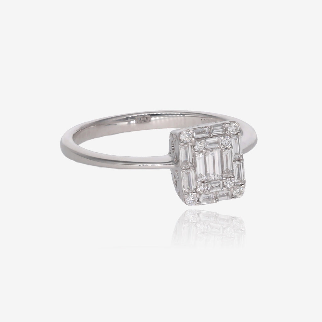 .34CT Ice Ledge Emerald Shape Diamond Solitaire Ring
