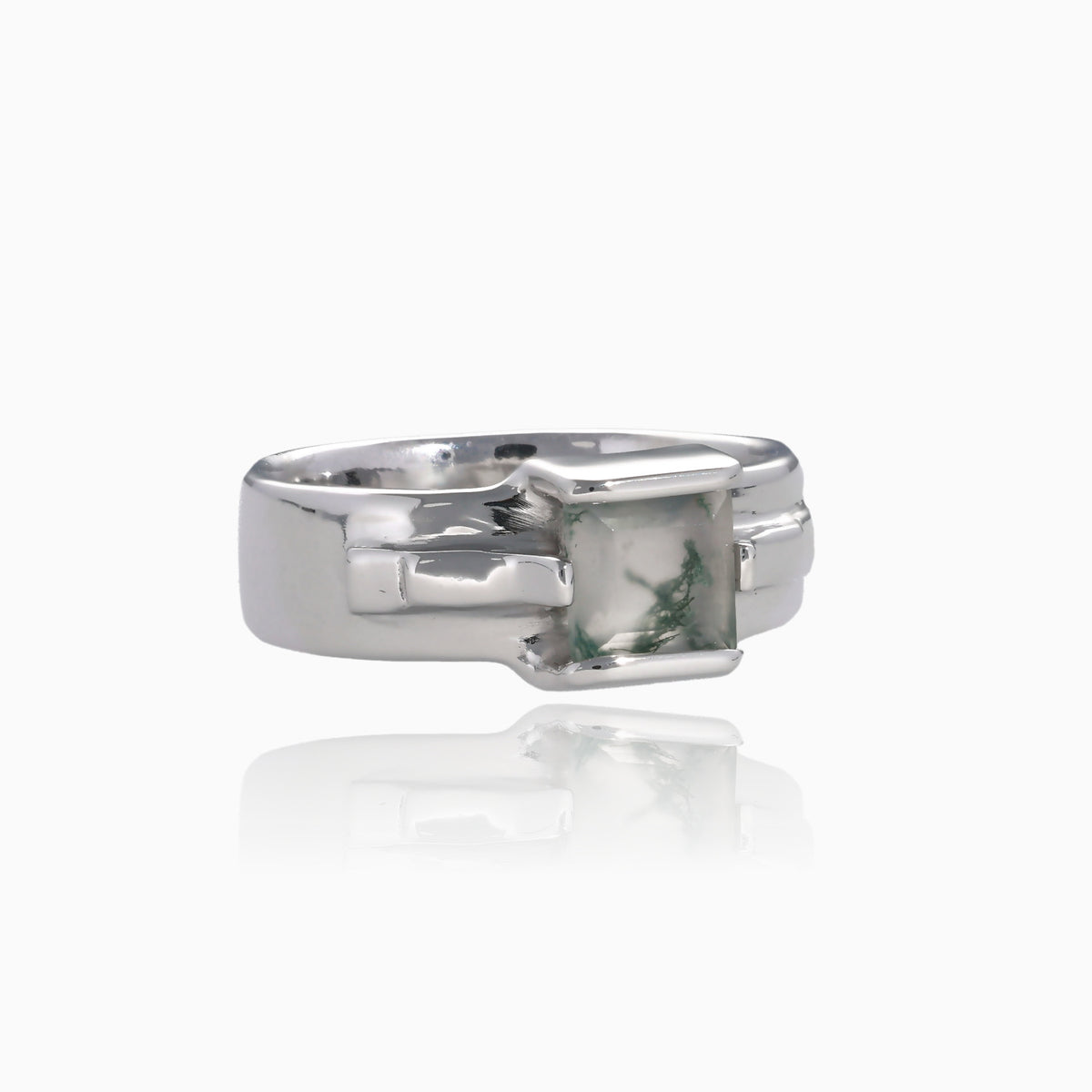 Intersection Moss Agate Silver Men&