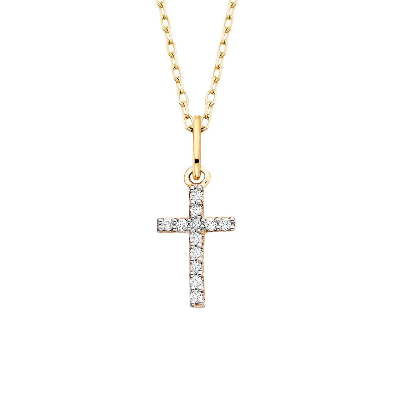 .06ctw Blessed Glimmer Petite Gold Diamond Necklace