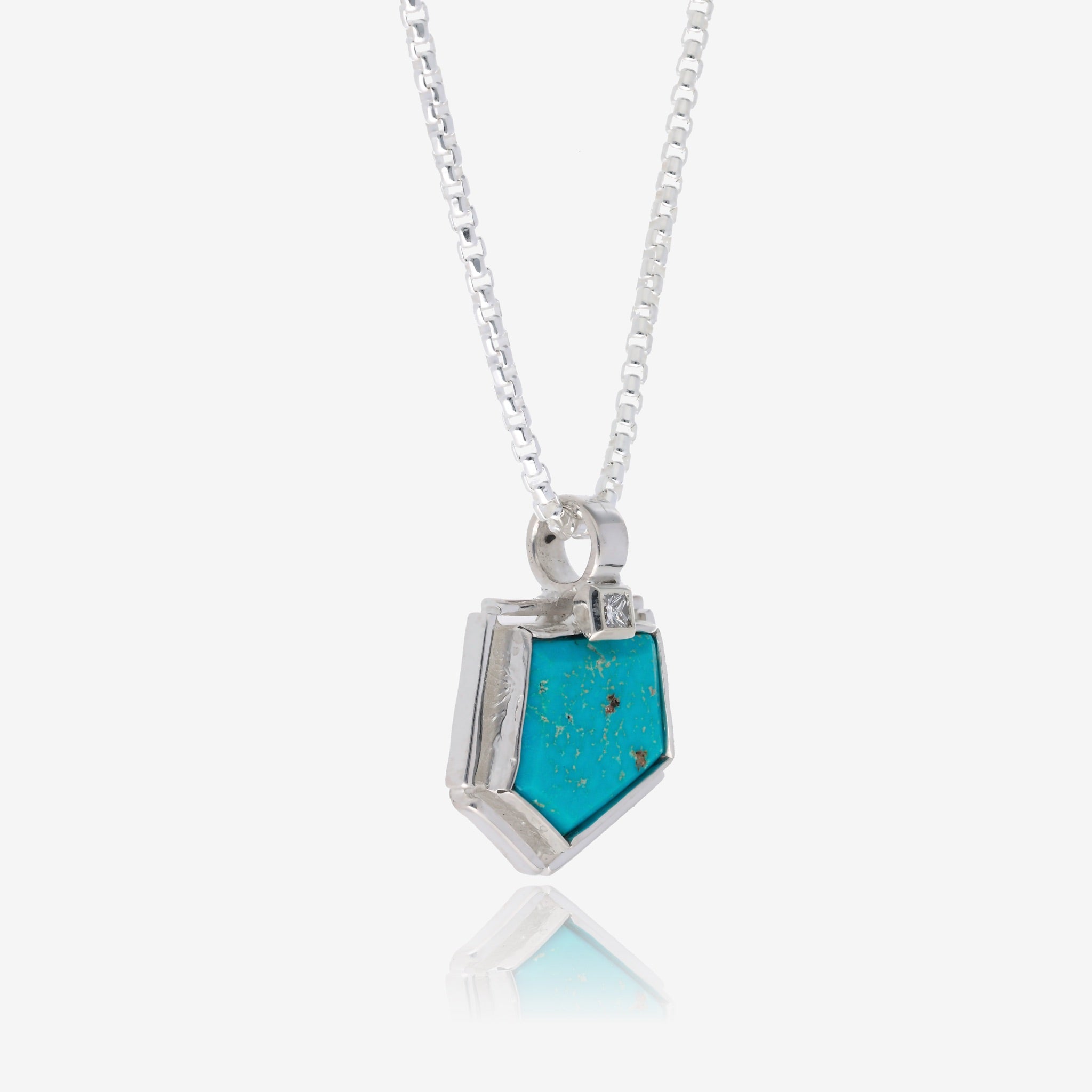 Impact Geometric Turquoise and Diamond Pendant