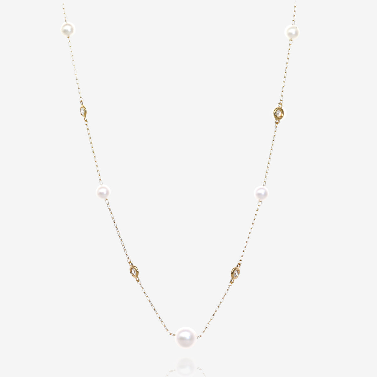 Sea & Sparkle Diamond Pearl Necklace