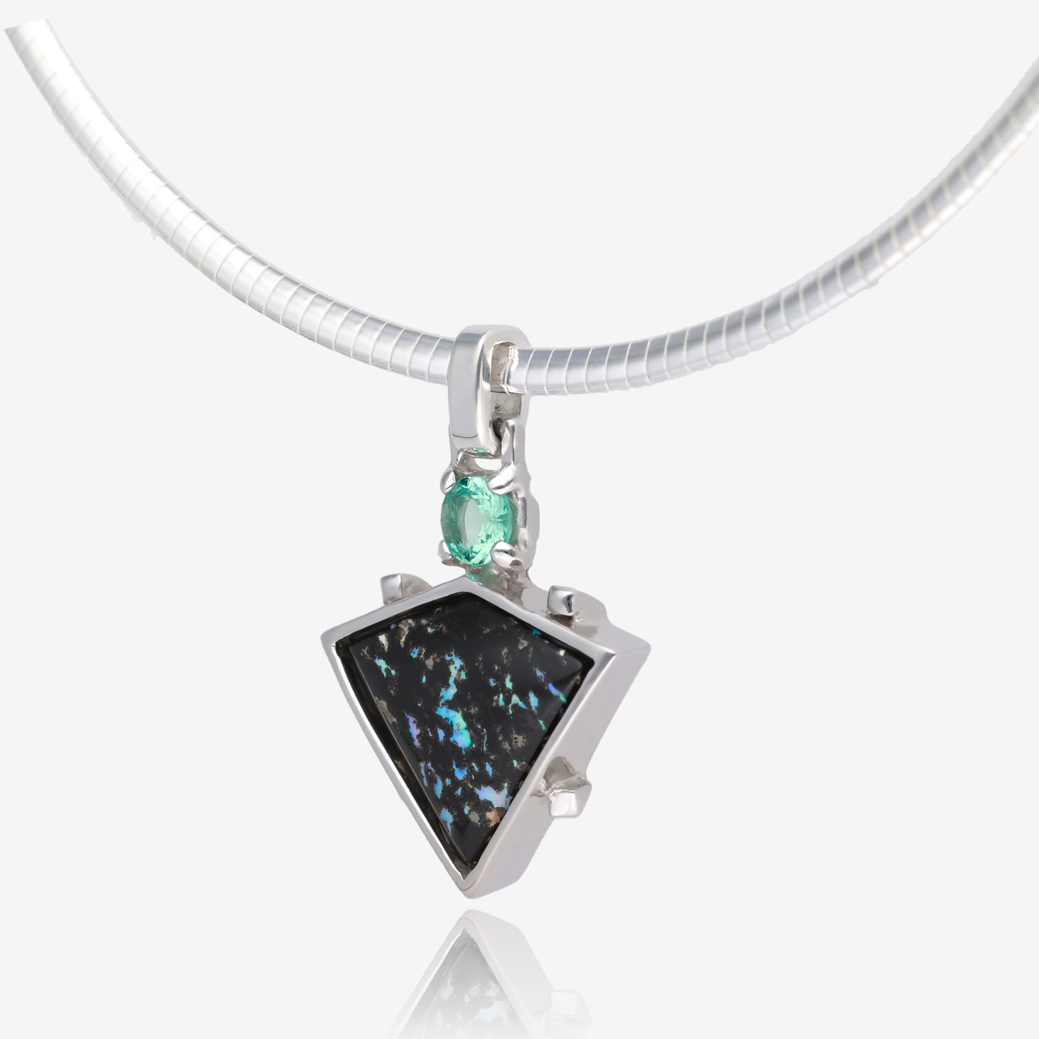 Huntress Leopard Opal and Beryl Pendant