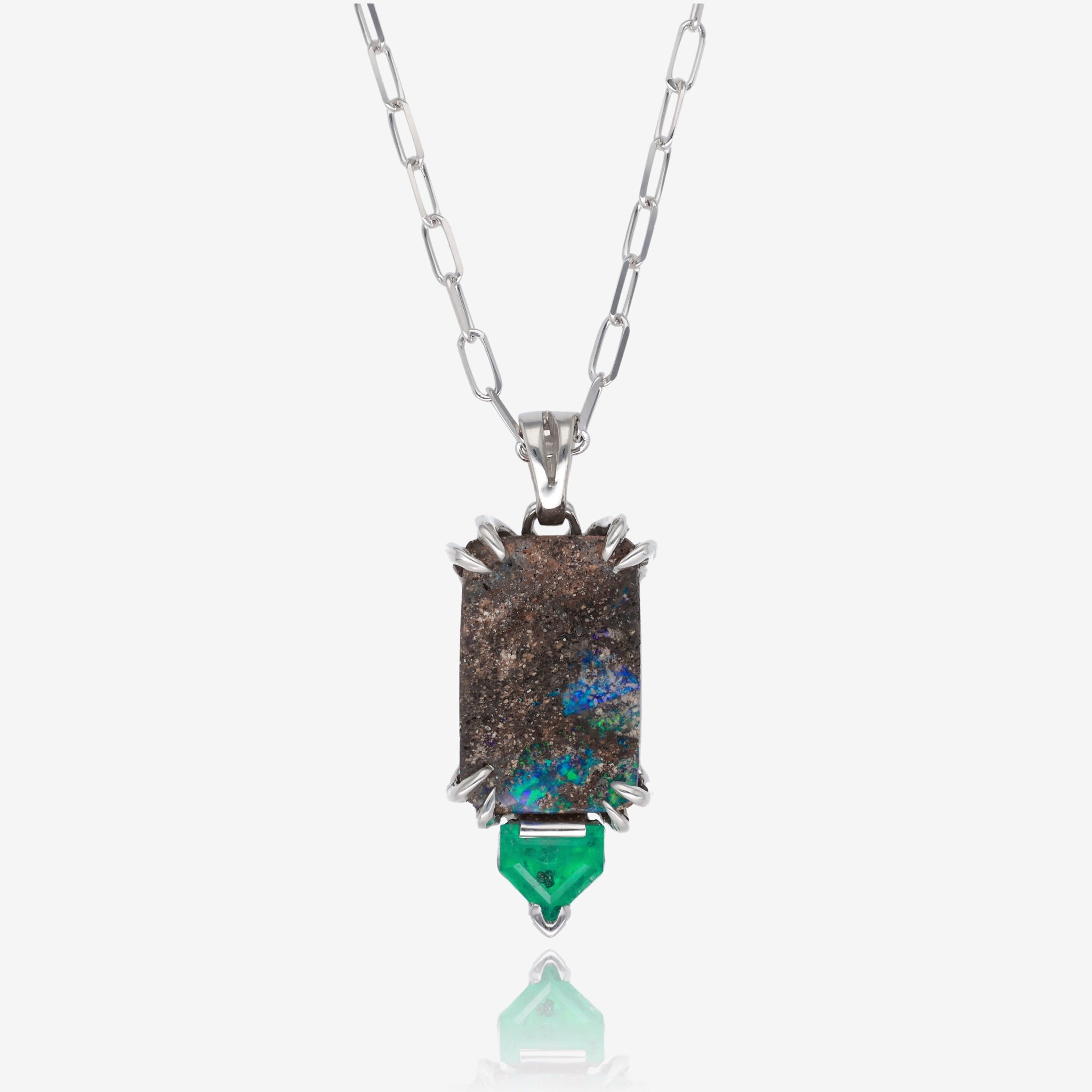 Deep in the Woods Opal Emerald Necklace