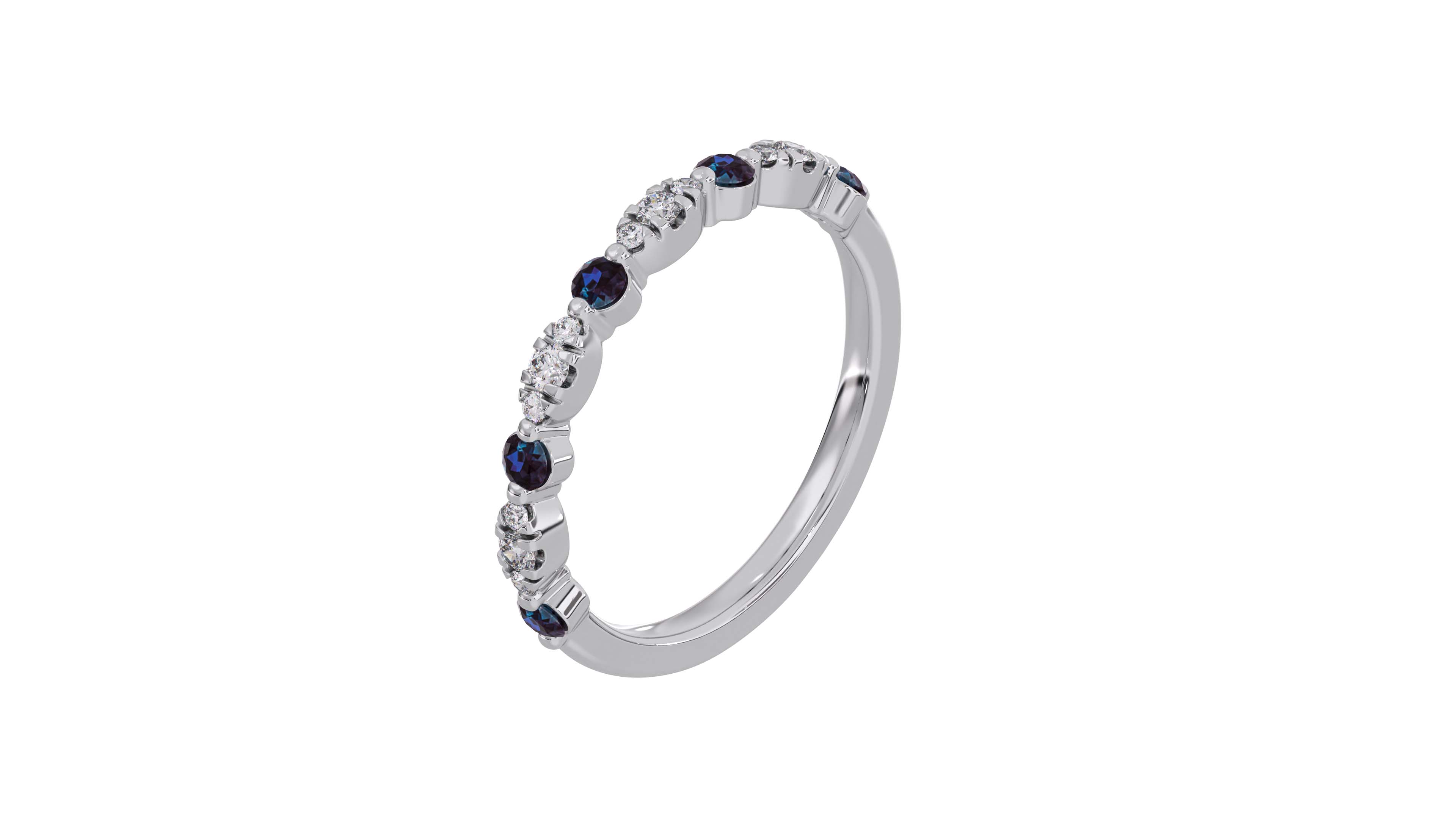 Stacking Gems White Gold Band