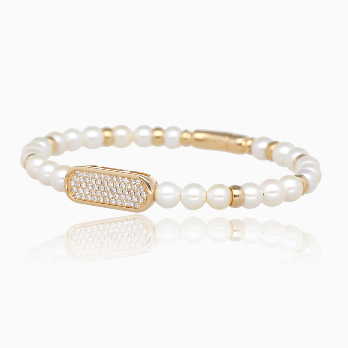 Pearl Glow Pave Flex Bangle