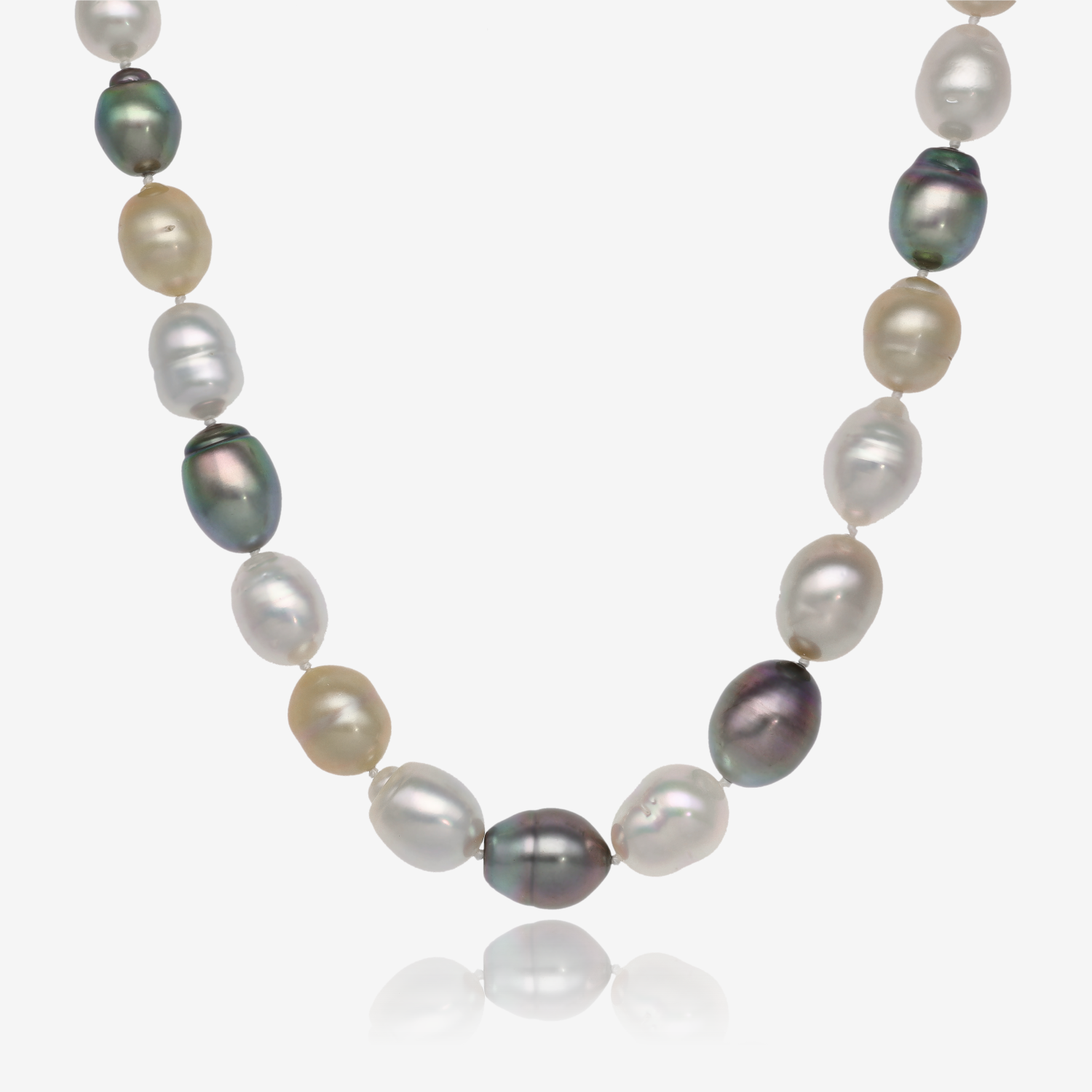Luxurious Multi-Color Pearl Strand: White, Gold South Sea, and Tahitian Pearls