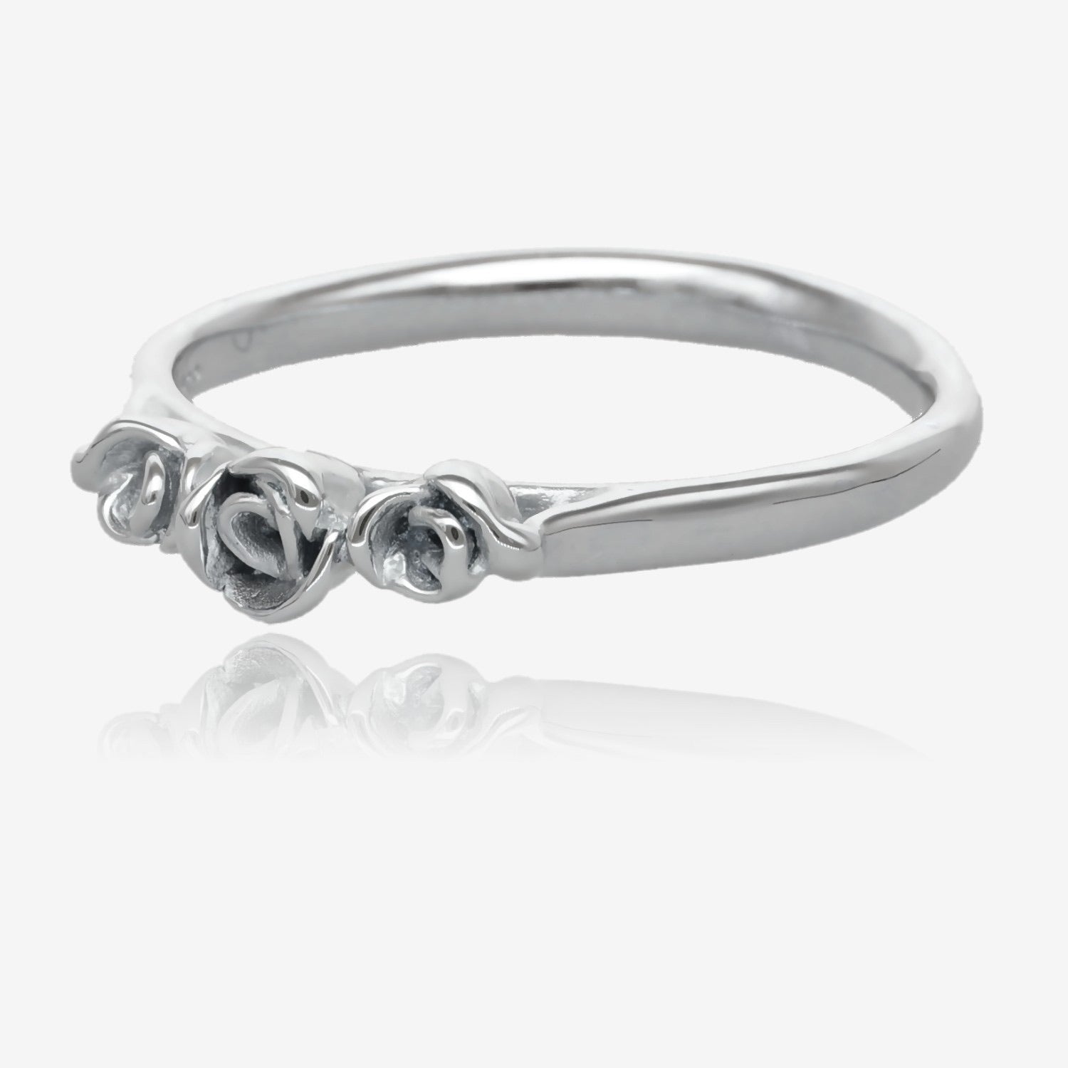 Silver Ring, Three Dainty Roses