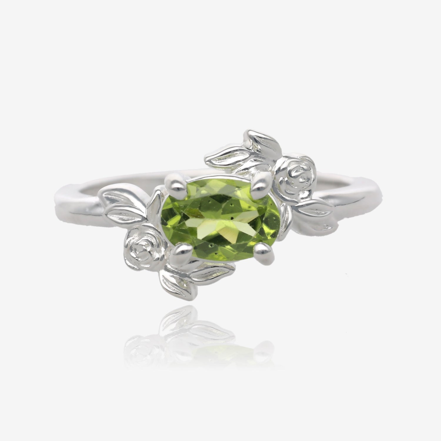 Precious Blossom Peridot Ring in Silver