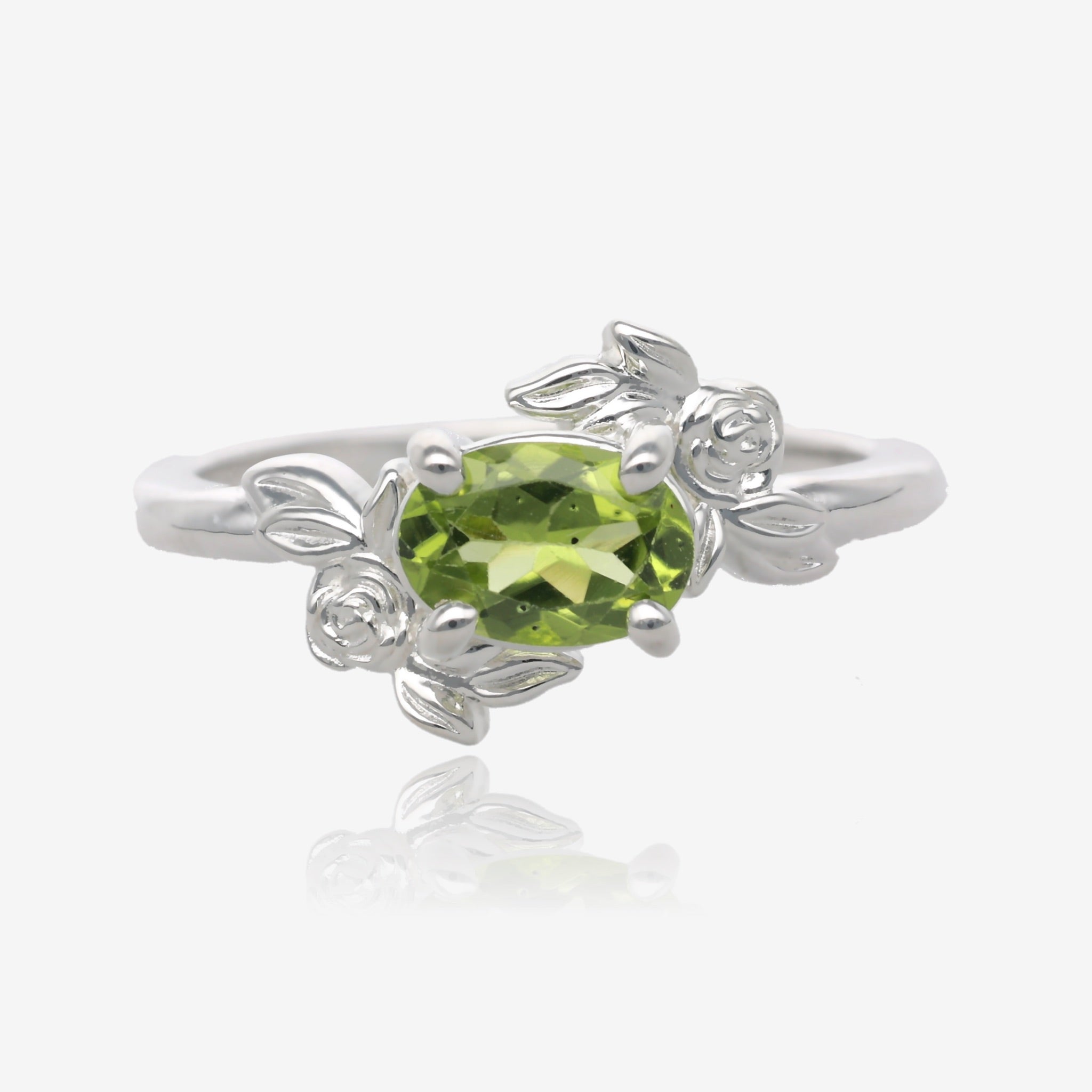Precious Blossom Peridot Ring in Silver