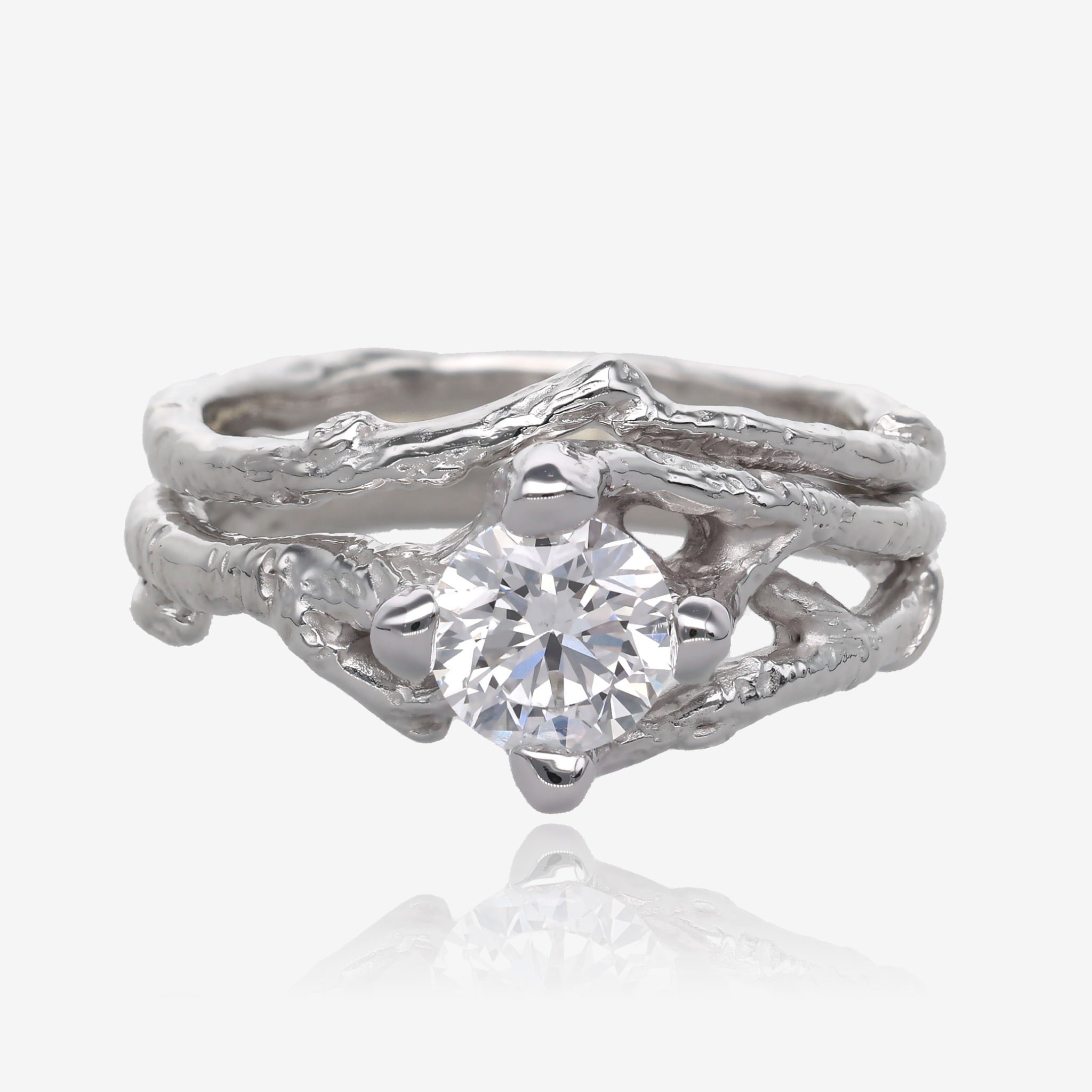 Birch Branch Diamond Gold Wedding Set