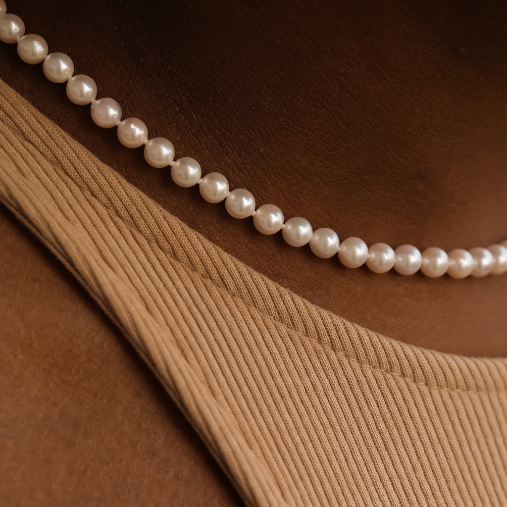 Delicate Akoya Luminous Cremé Pearl Strand Necklace