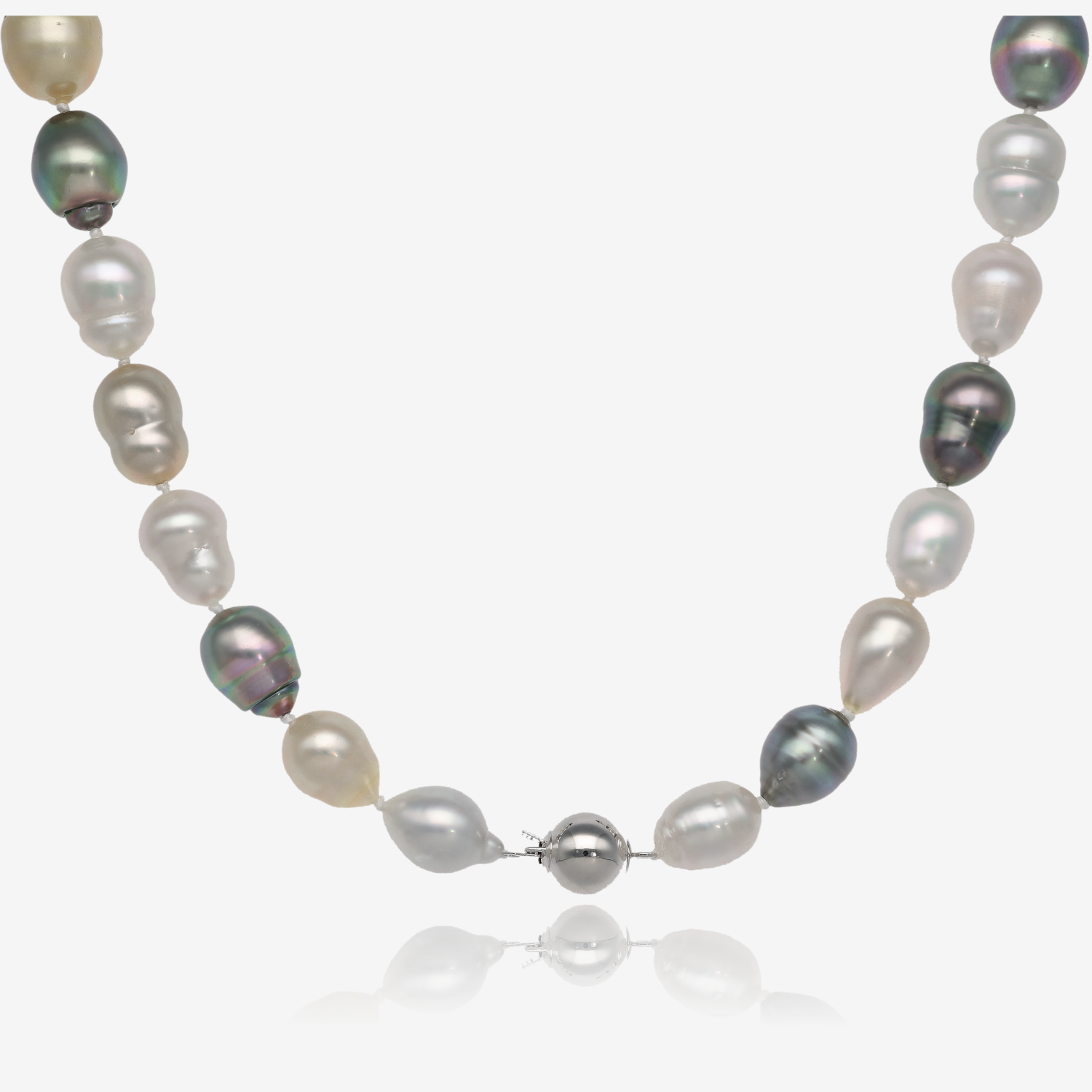 Luxurious Multi-Color Pearl Strand: White, Gold South Sea, and Tahitian Pearls