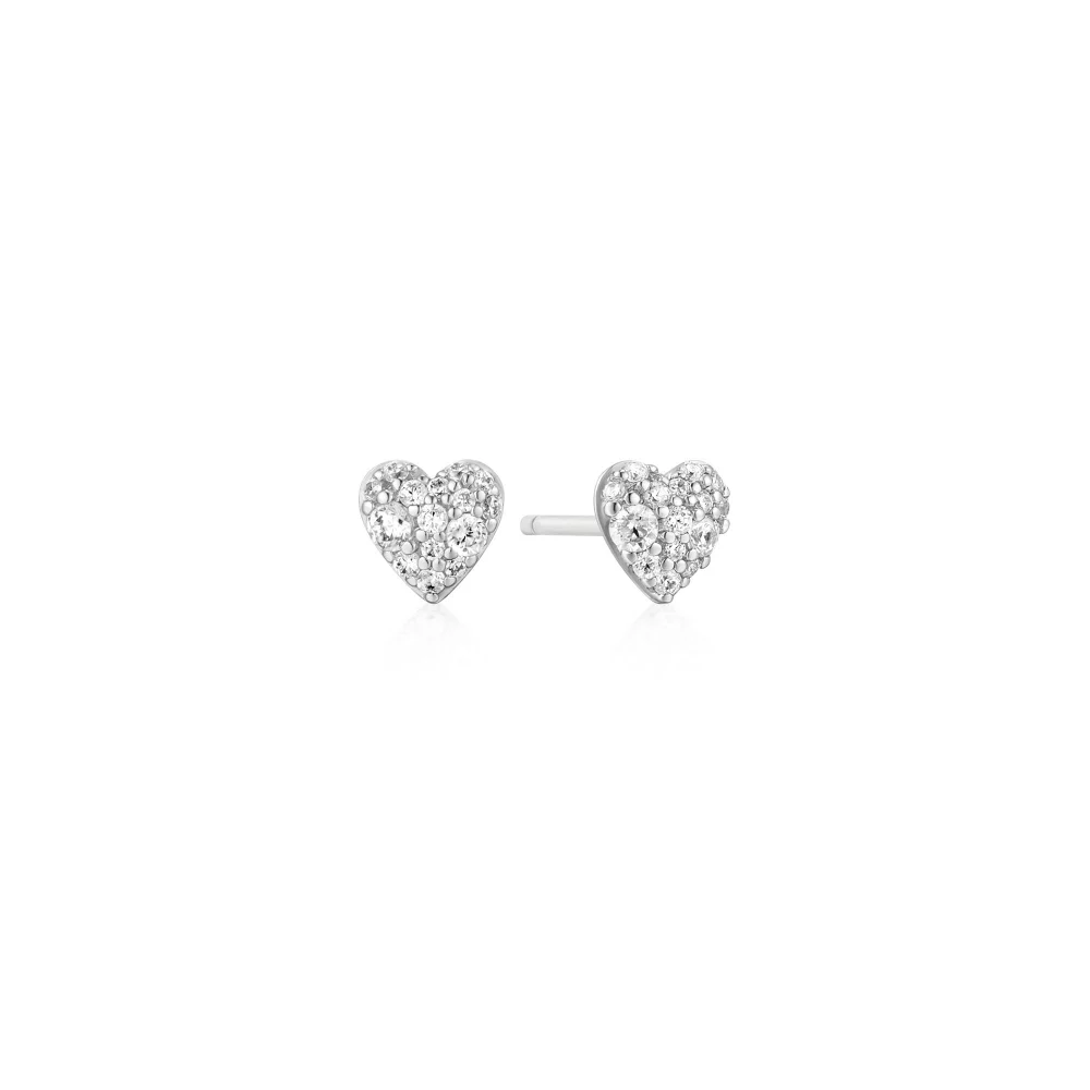 Pavé Heart Stud Earrings
