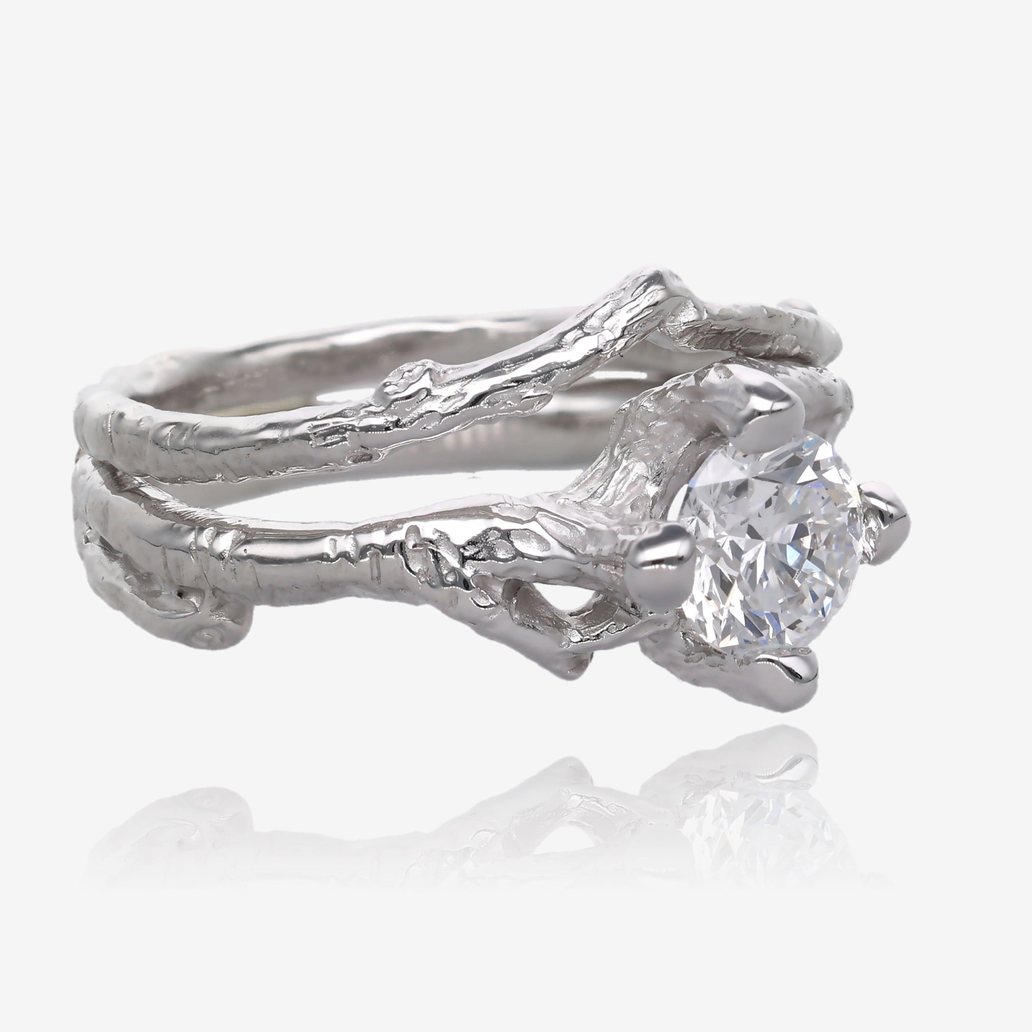 Birch Branch Diamond Gold Wedding Set