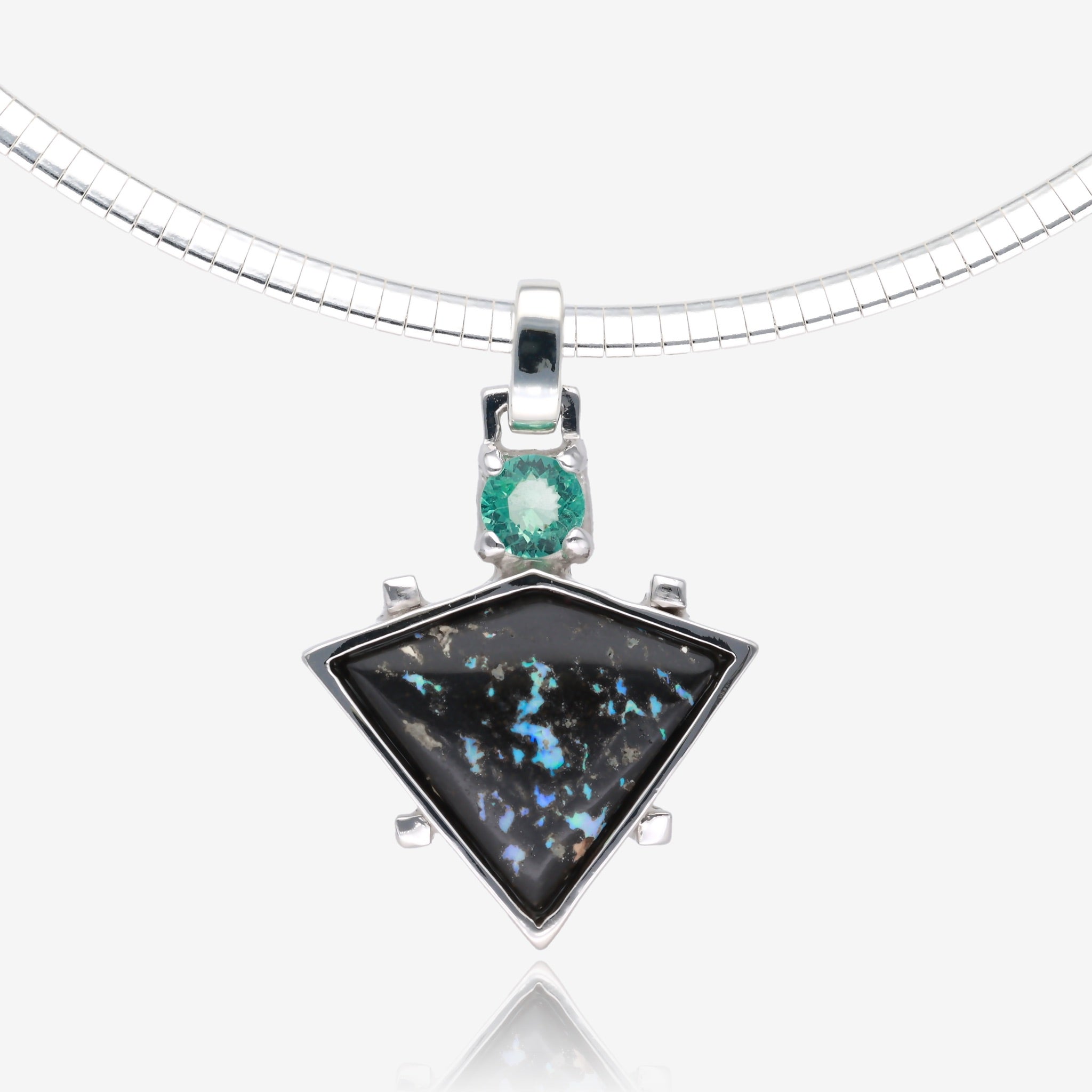 Huntress Leopard Opal and Beryl Pendant