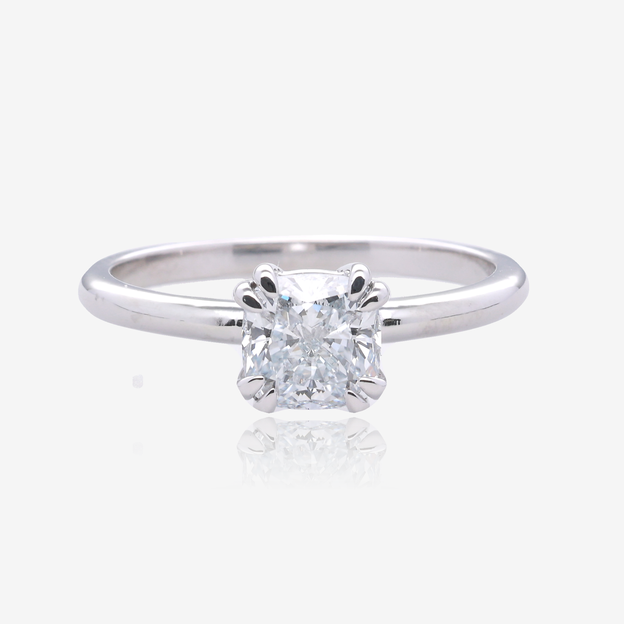 1.13ct Cushion Cut Lab Grown Diamond Solitaire in 14K White Gold