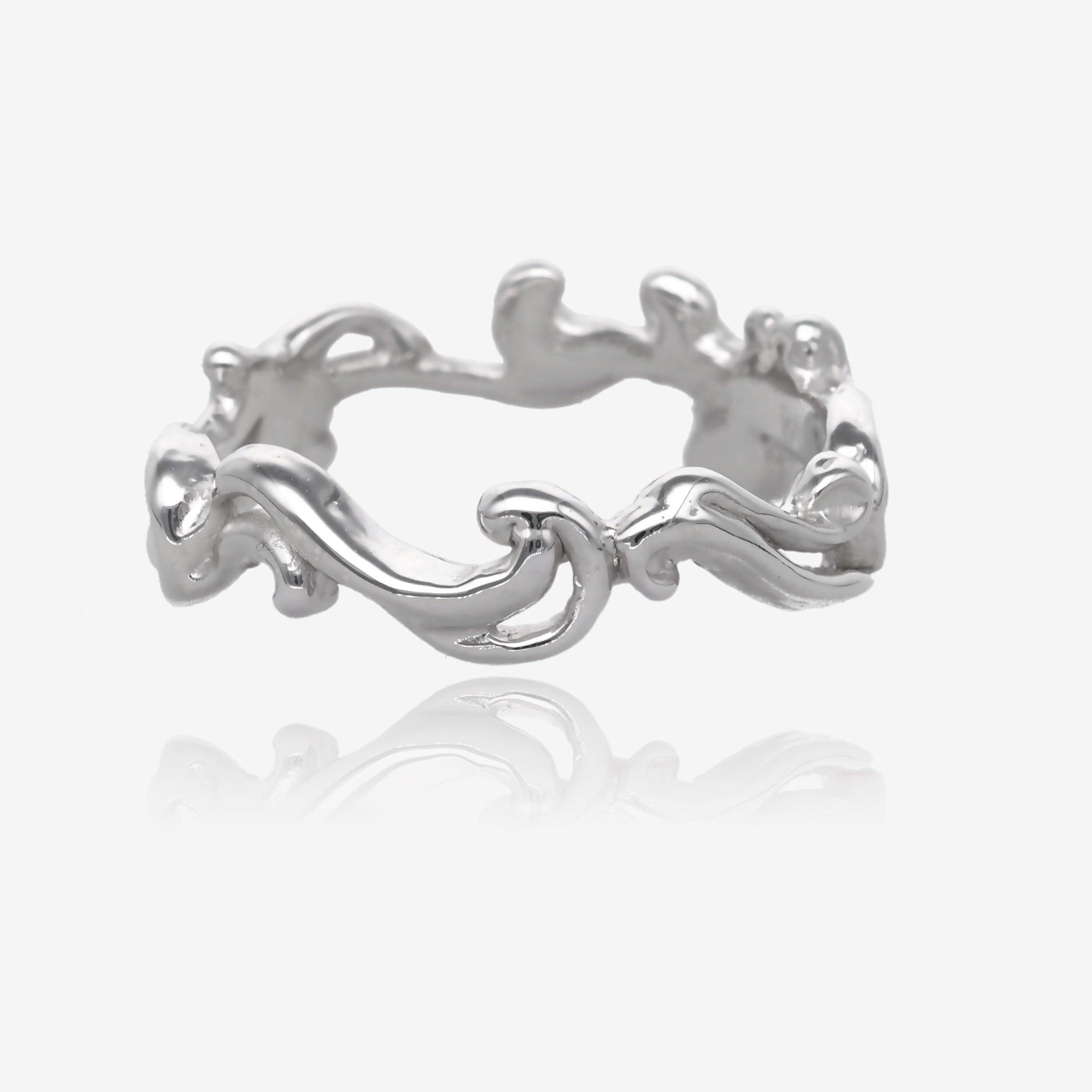 Cirrus Cloud Band in White Gold