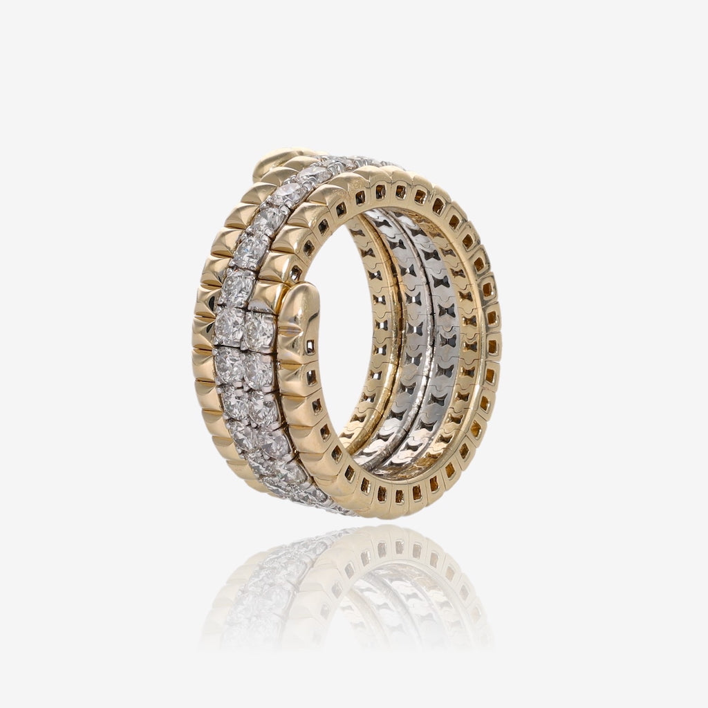 Natural Diamond Flex Triple Wrap Ring