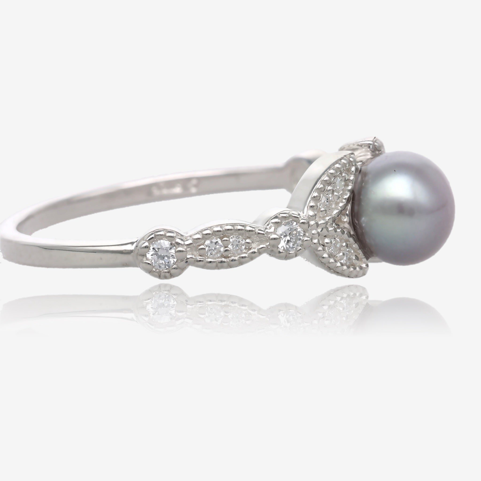 All About the Elegance Pearl Diamond Ring