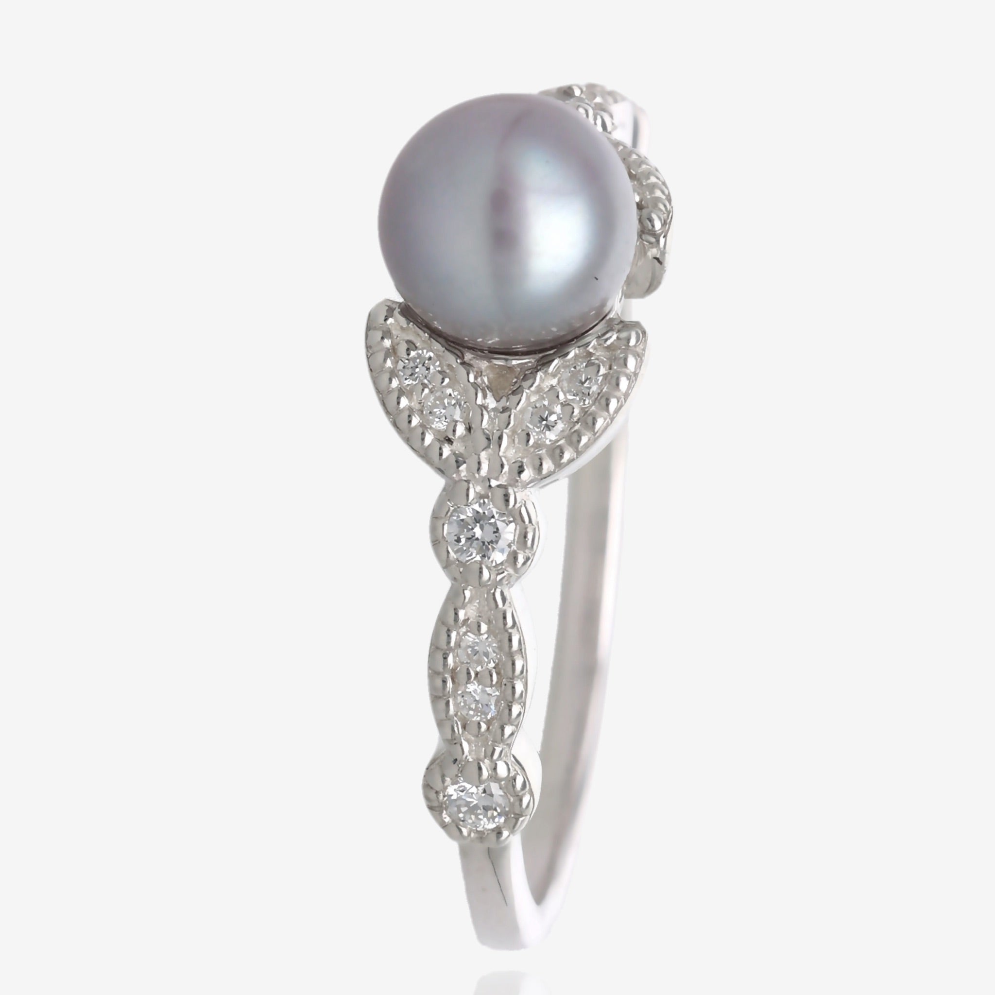 All About the Elegance Pearl Diamond Ring