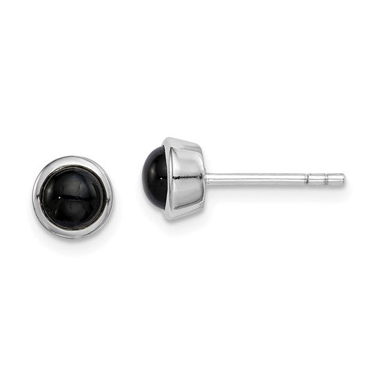 Sterling Silver Onyx Post Earrings