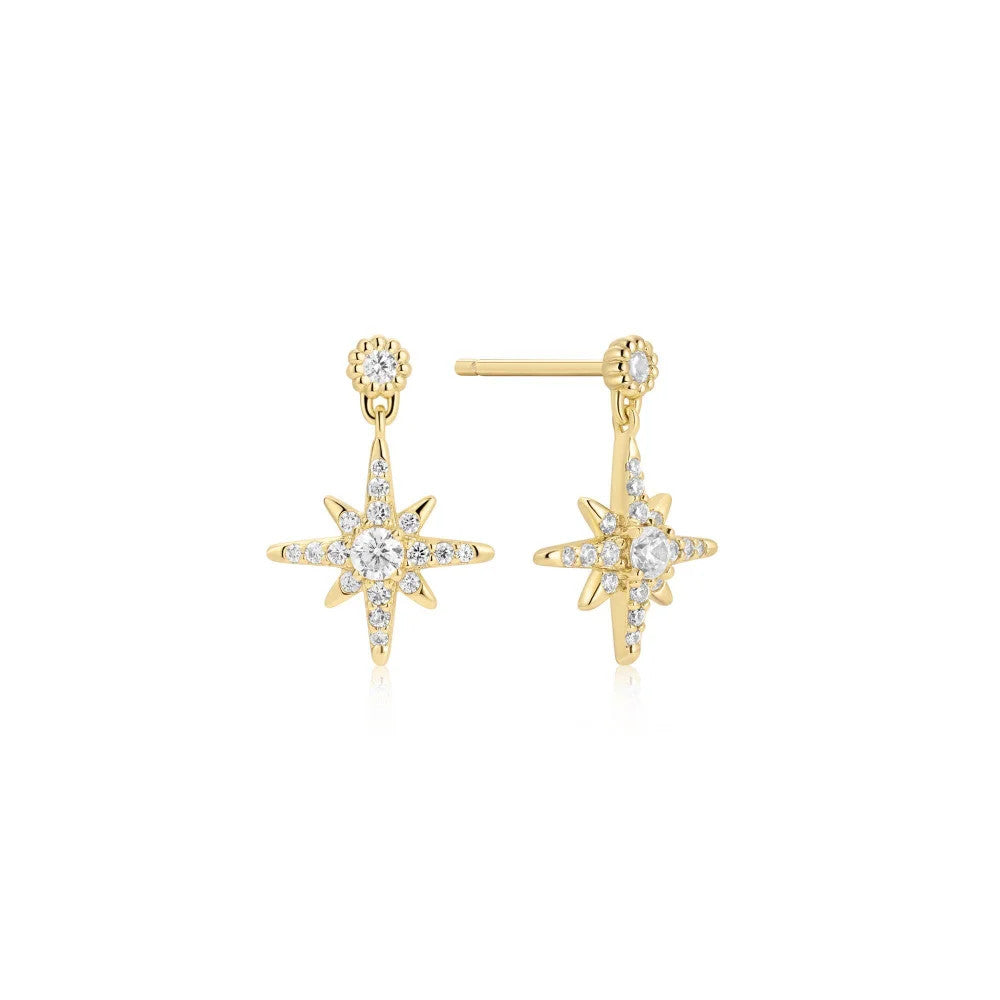 Yellow Dangling Nova Star Stud Earrings