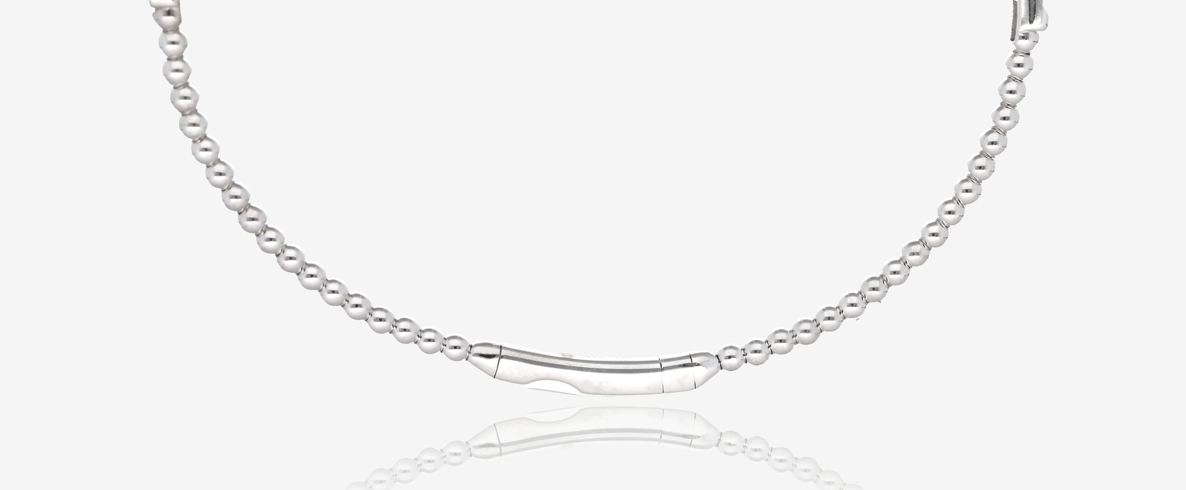 .54ct Natural Diamond Shield Flex Bangle in 14K White Gold