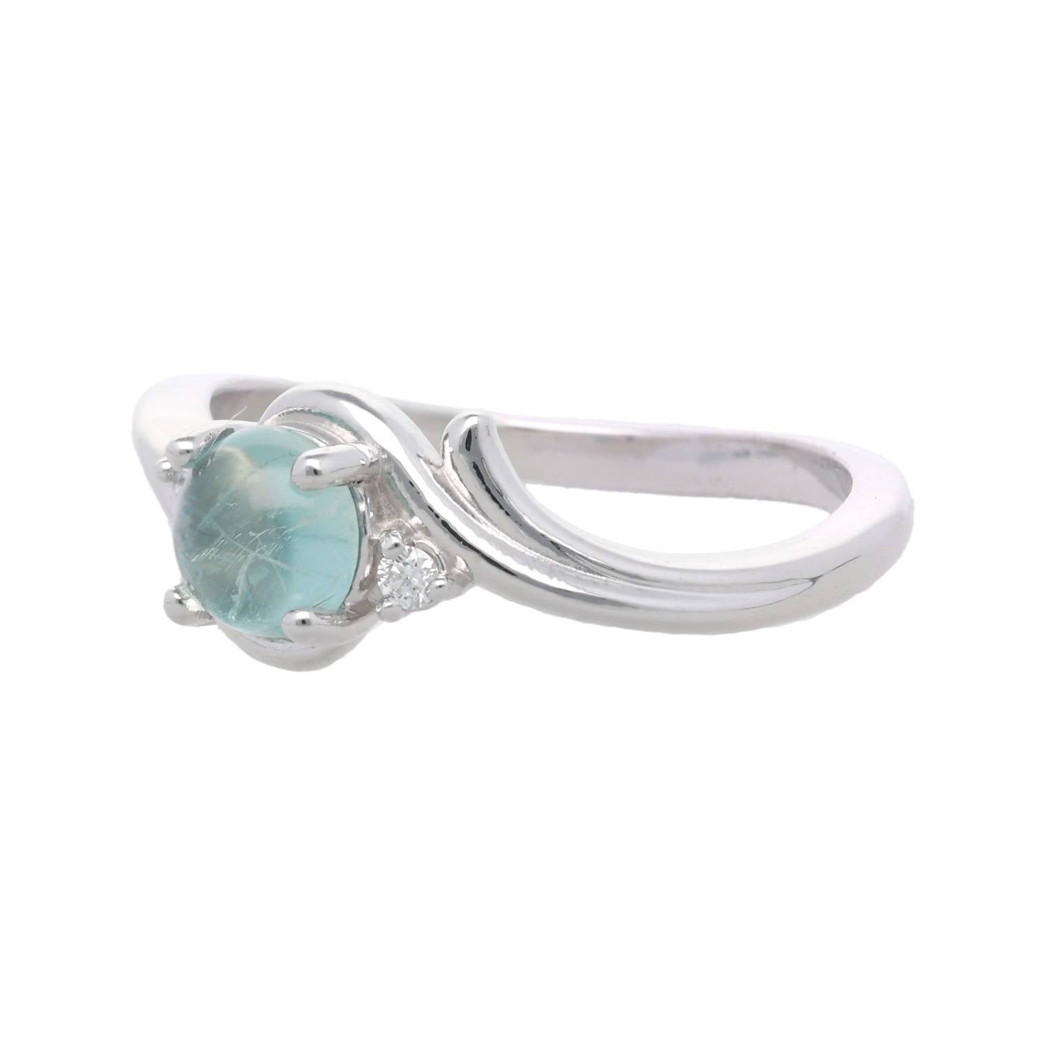 Sweetheart Aquamarine Silver Ring