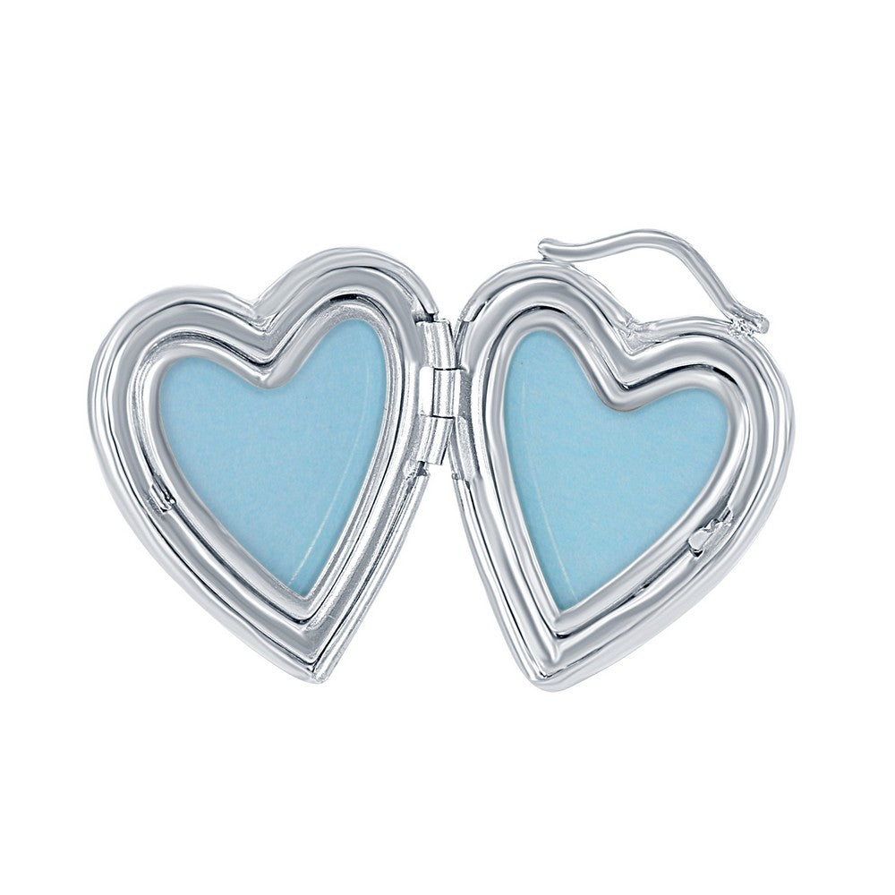 Sterling Silver "I Love You" Diamond-Cut Star Heart Locket With Chain