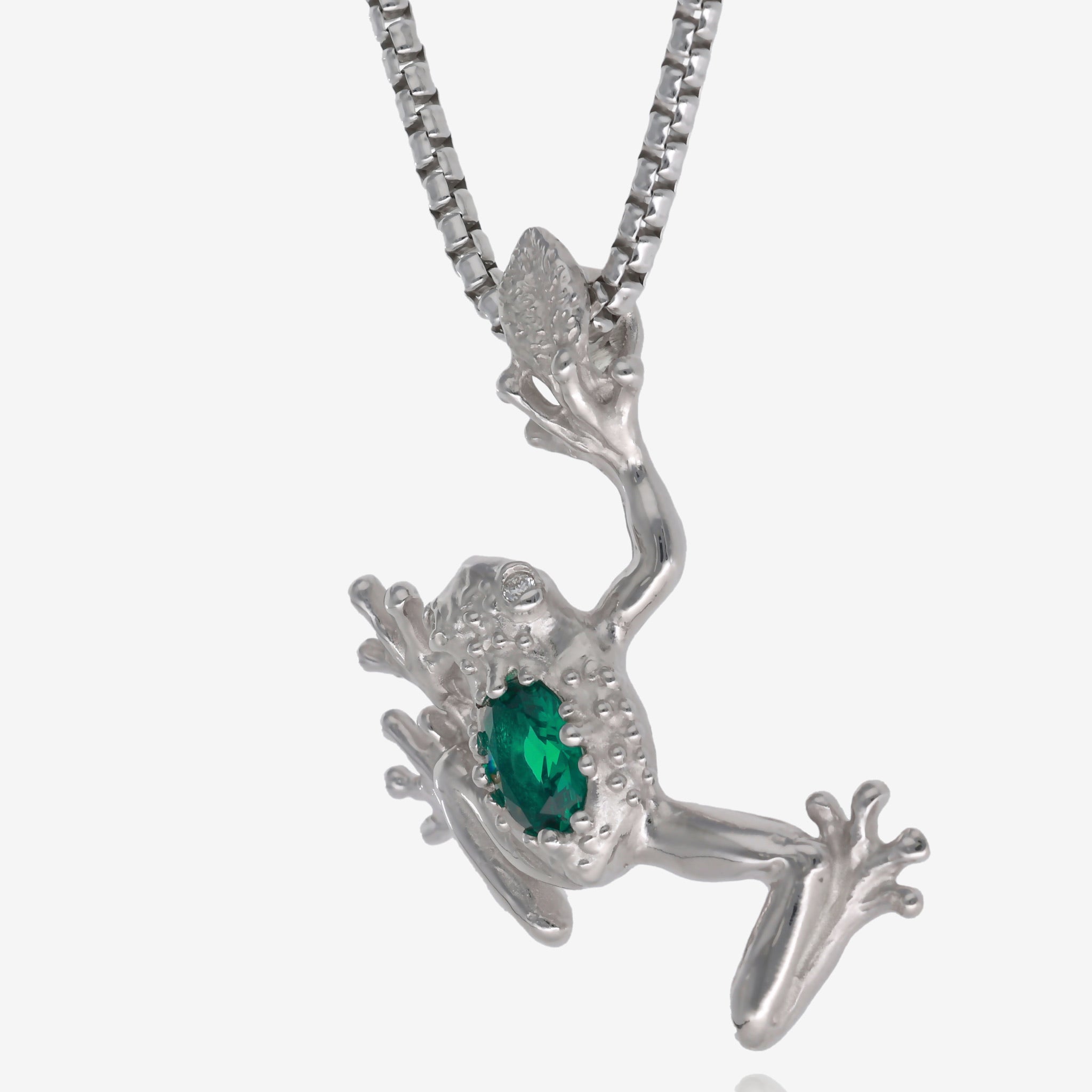 Hop on Over Frog Pendant with Emerald